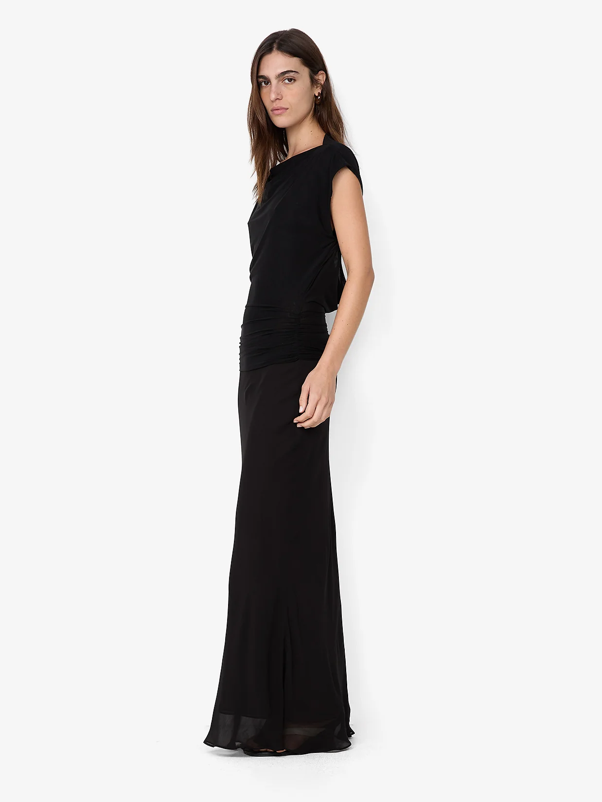 JEHNAYA ASYM MAXI DRESS - BLACK - Image 3