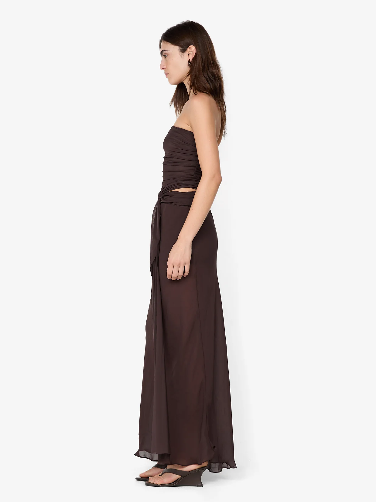 JEHNAYA STRAPLESS MAXI DRESS - DARK CHOCOLATE - Image 2