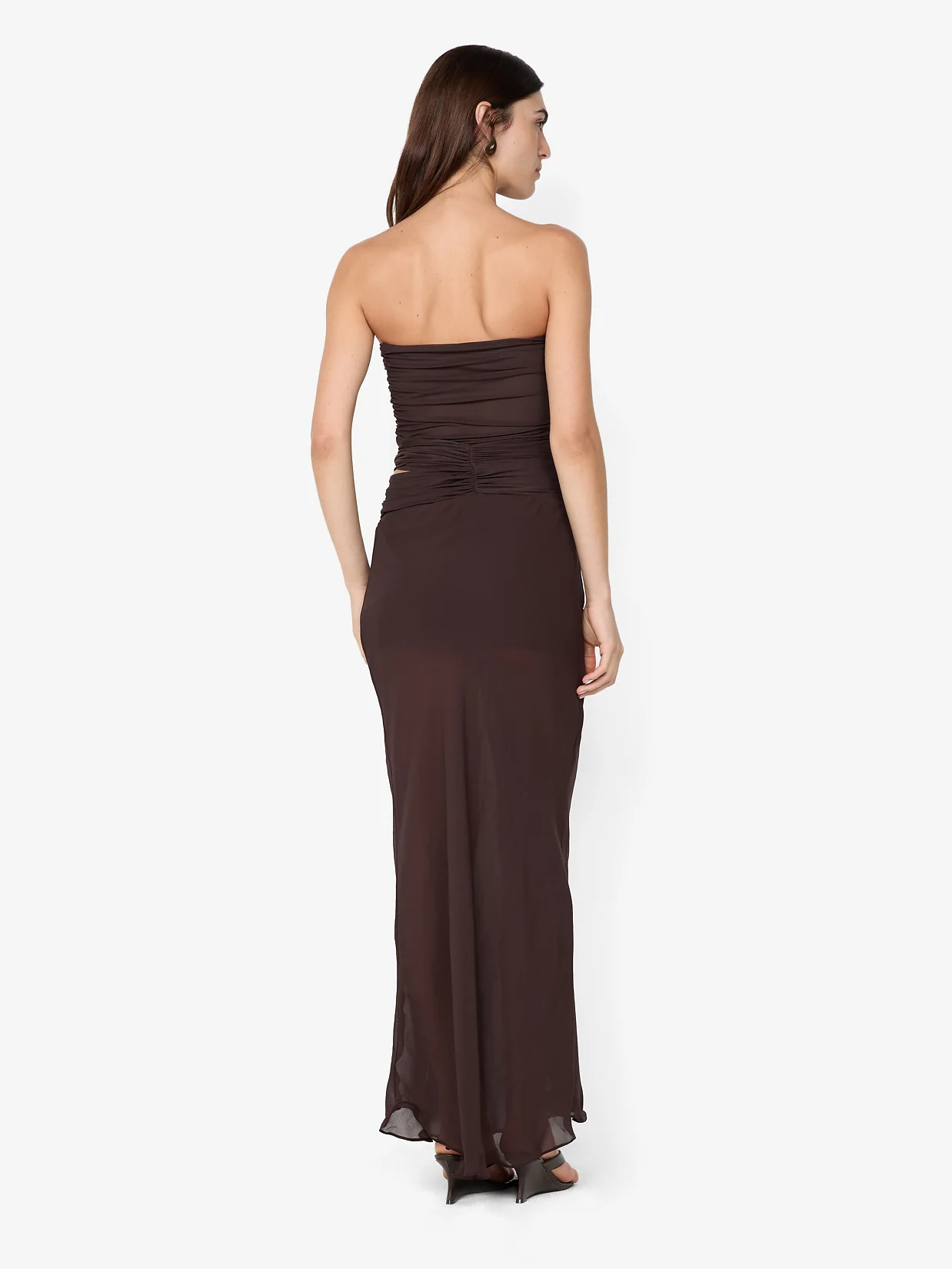 JEHNAYA STRAPLESS MAXI DRESS - DARK CHOCOLATE - Image 4