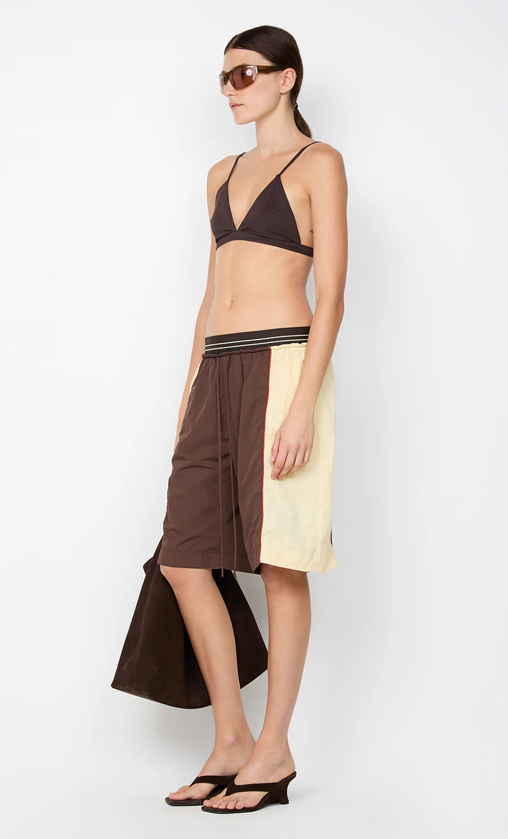 JERRI LONG SHORT - CHOC/BUTTER CREAM - Image 3