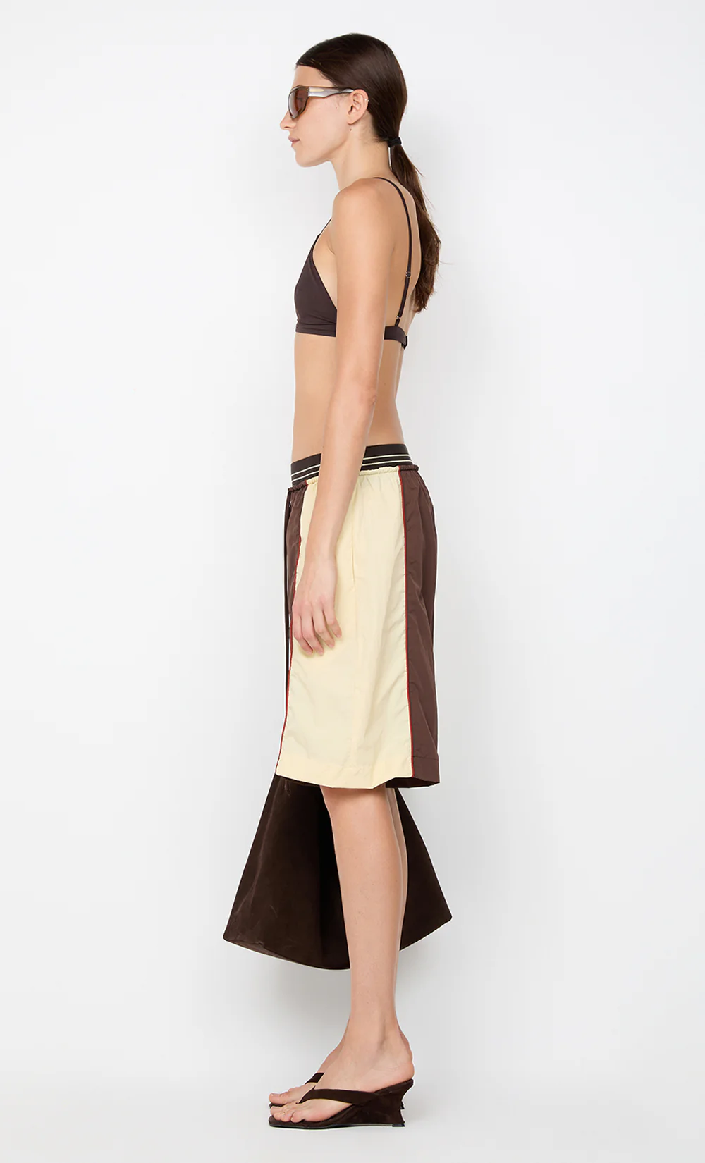 JERRI LONG SHORT - CHOC/BUTTER CREAM - Image 4