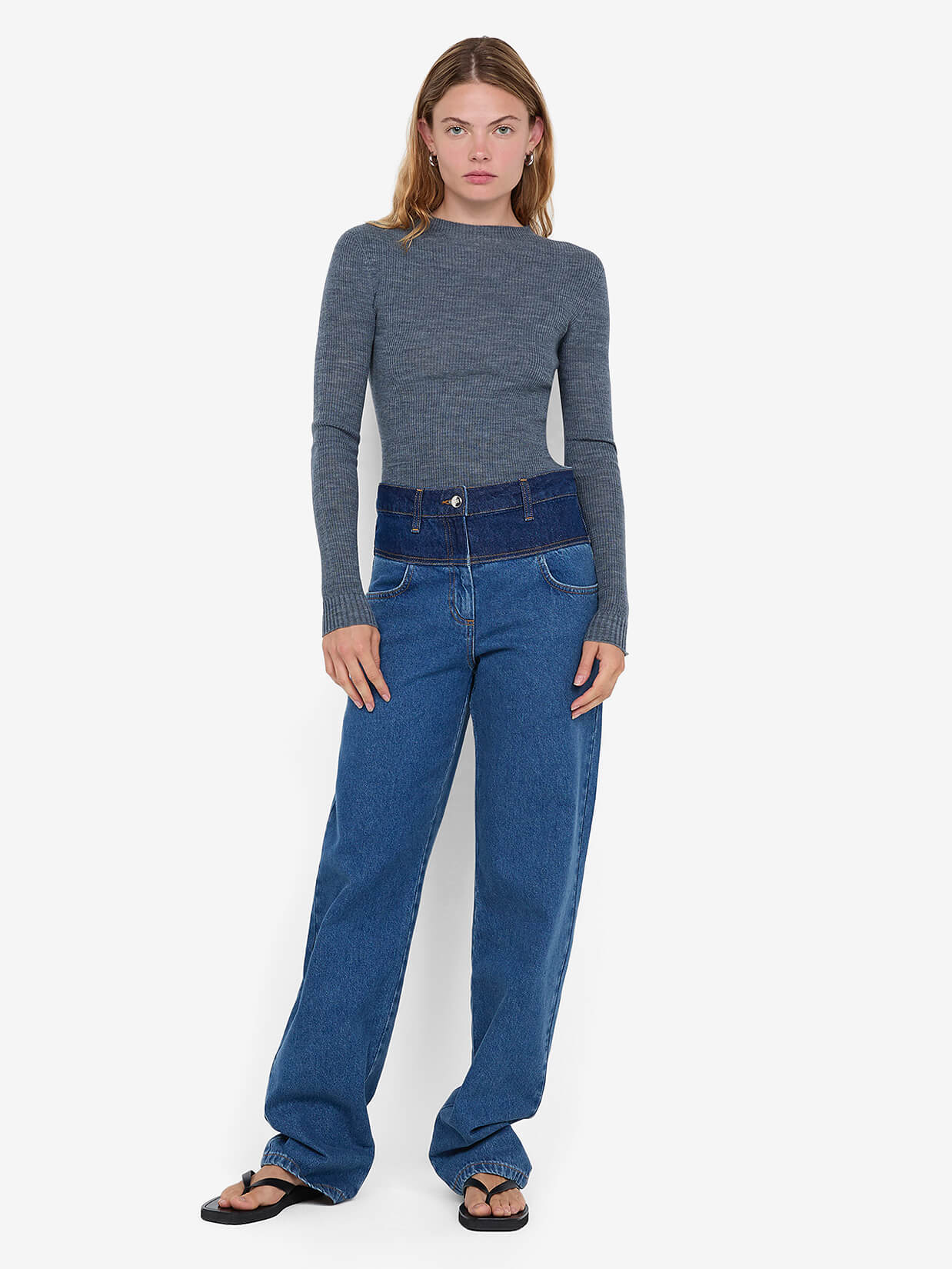 JONI LONG SLEEVE TOP - GREY