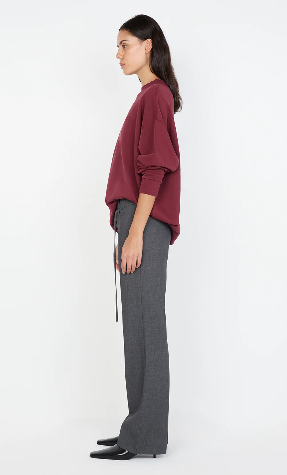 JORJA CREW JUMPER - BURGUNDY - Image 3