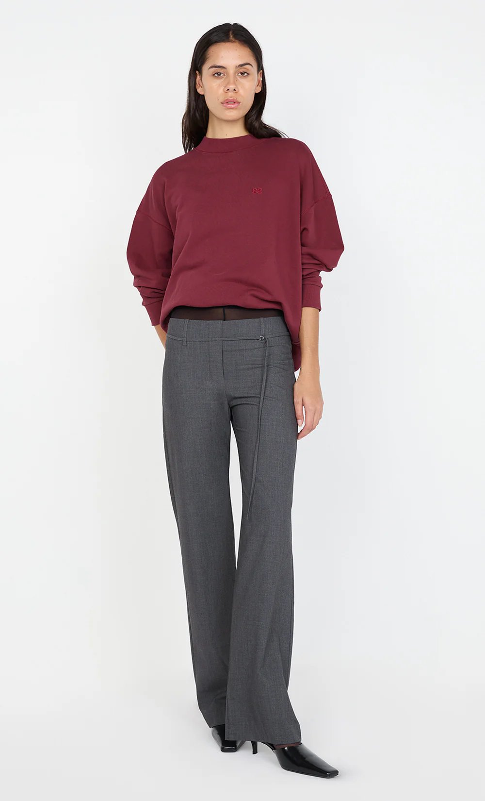 JORJA CREW JUMPER - BURGUNDY - Image 5