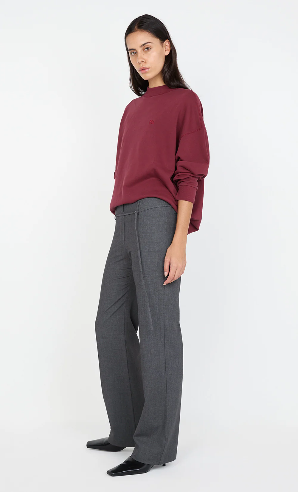 JORJA CREW JUMPER - BURGUNDY - Image 7