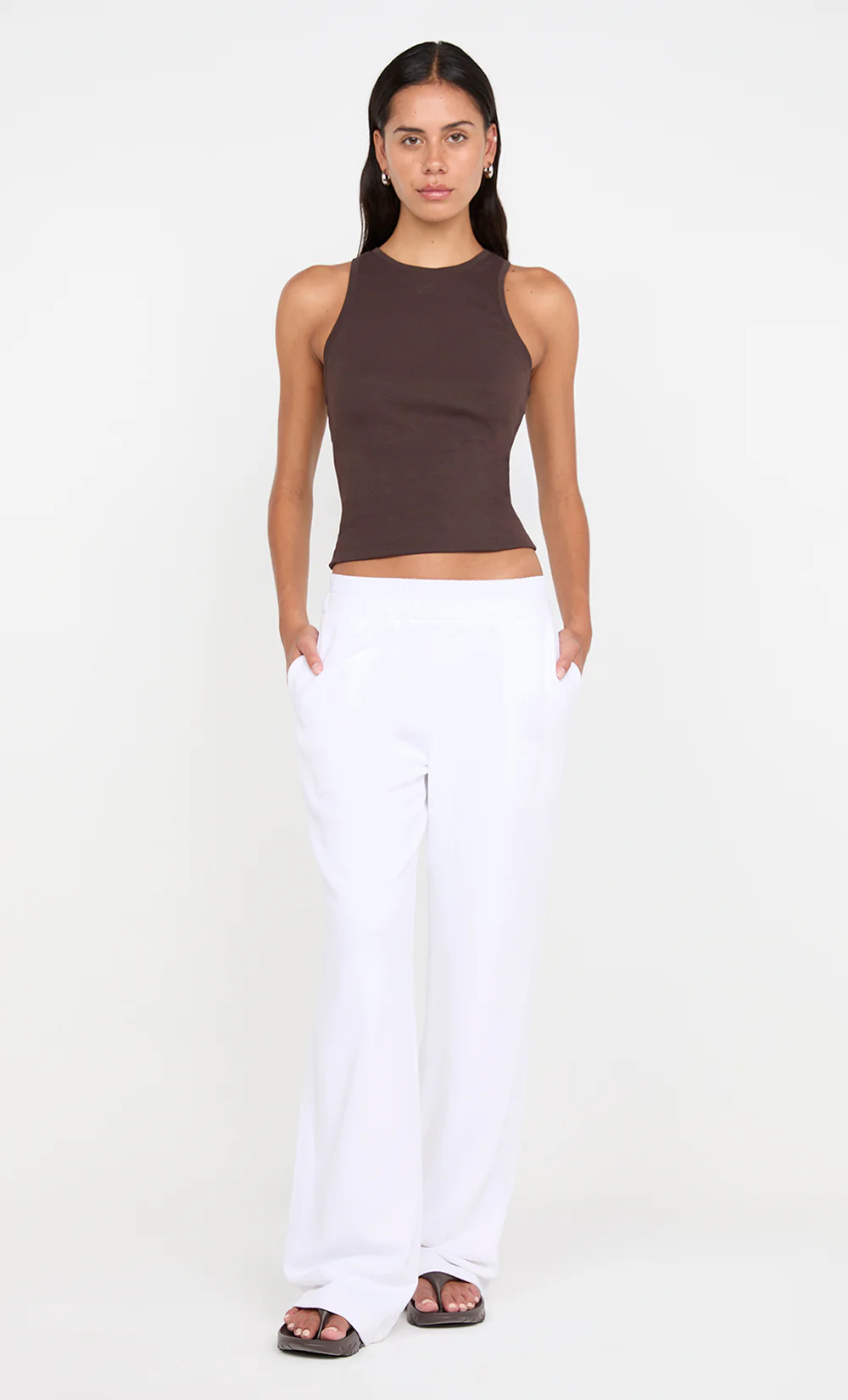 JORJA DOUBLE WAISTBAND PANT - WHITE - Image 5