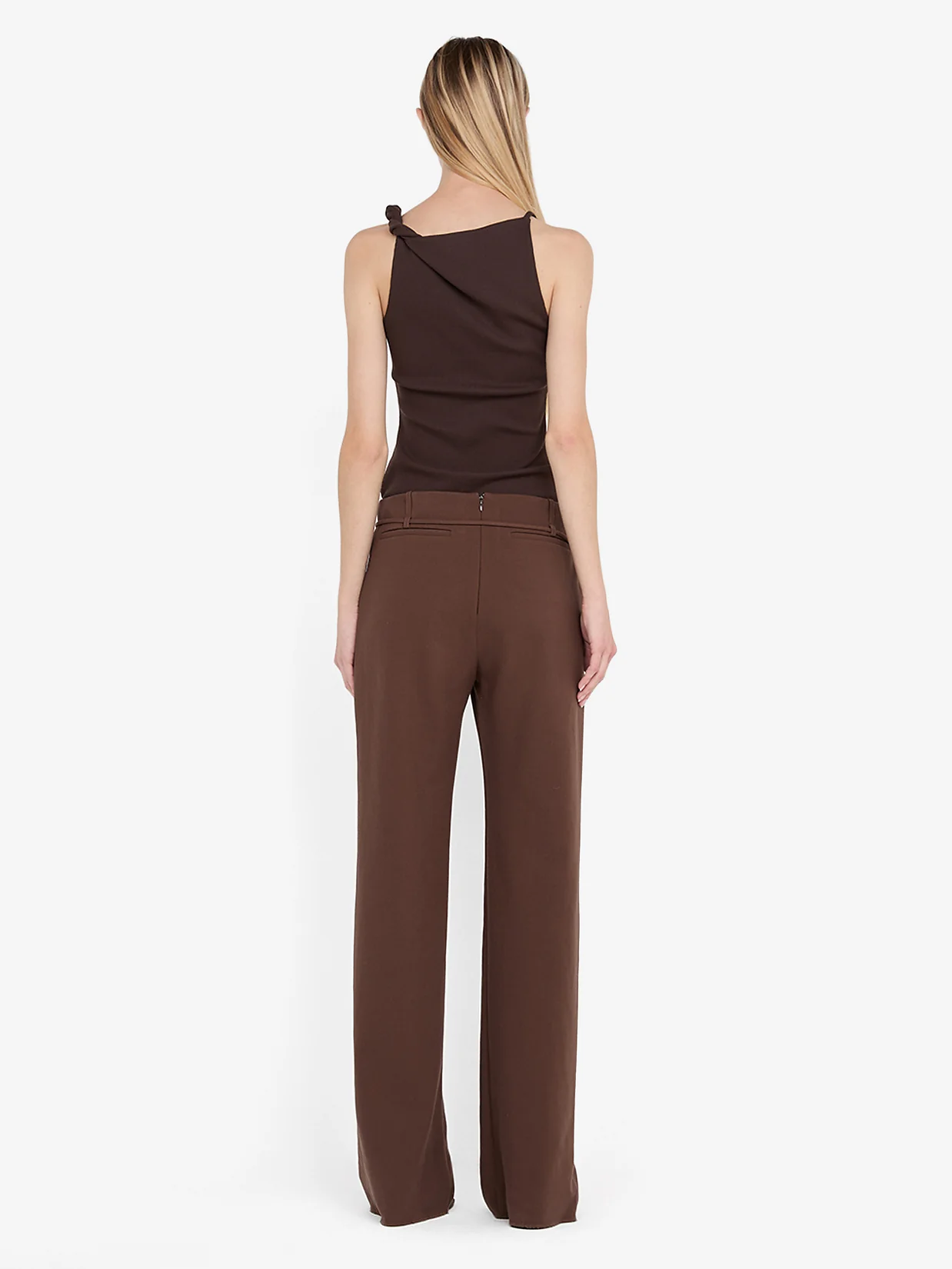 JUDE BELTED PANT  - CHOC - Image 3
