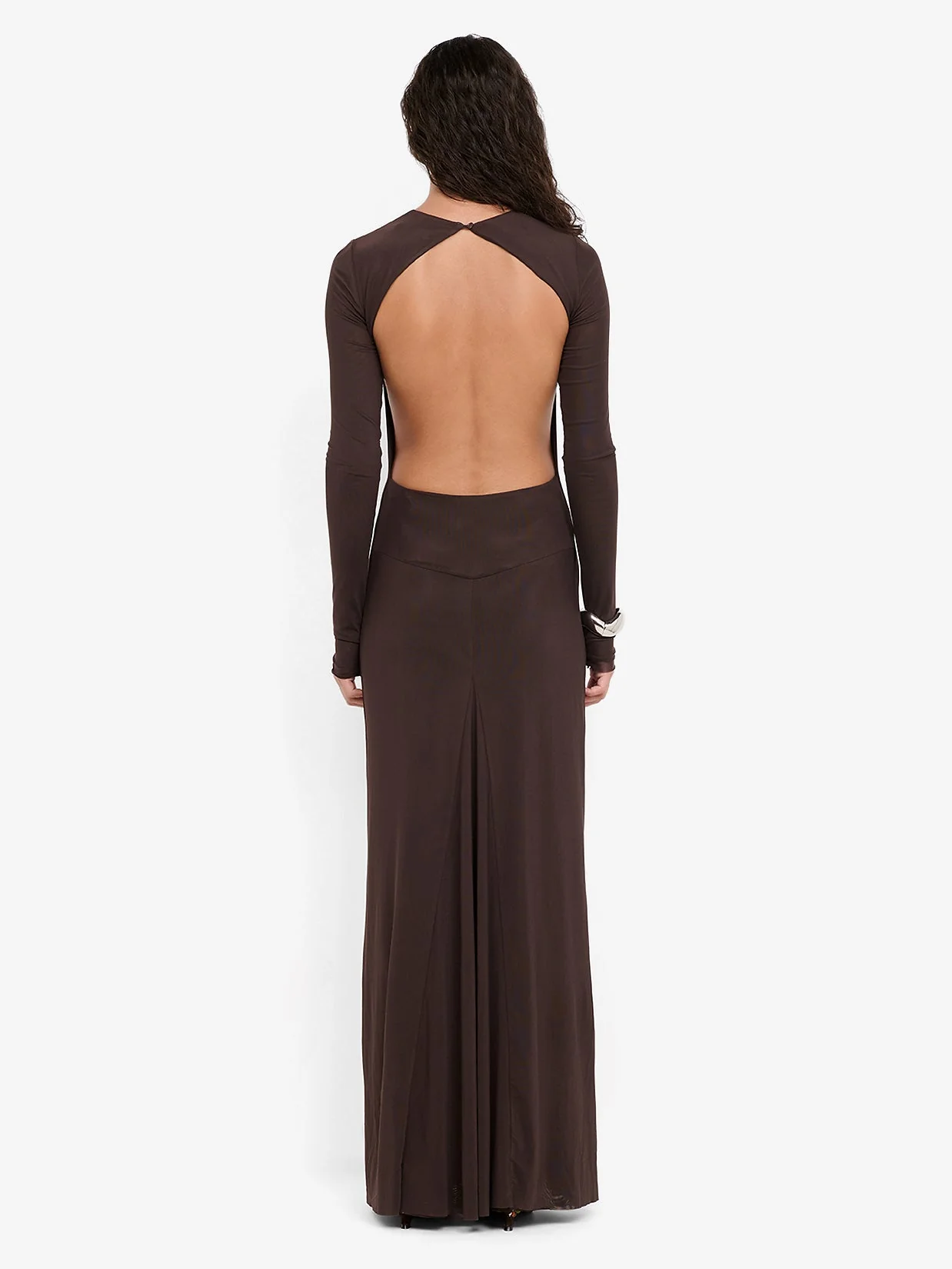 JUNIPER LONG SLEEVE MAXI DRESS - DARK CHOCOLATE - Image 2