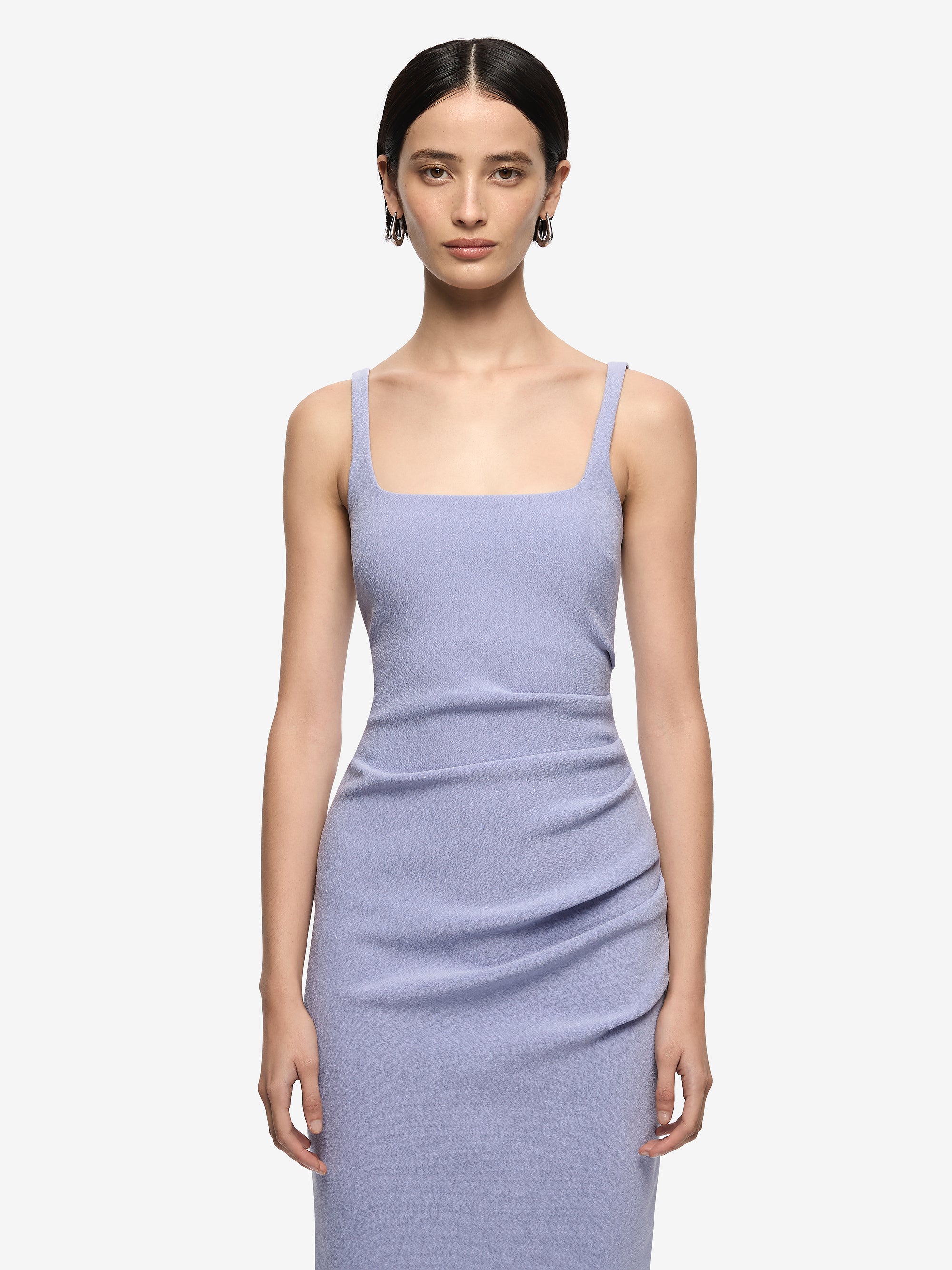 KARINA TUCK MIDI DRESS - PERIWINKLE - Image 2