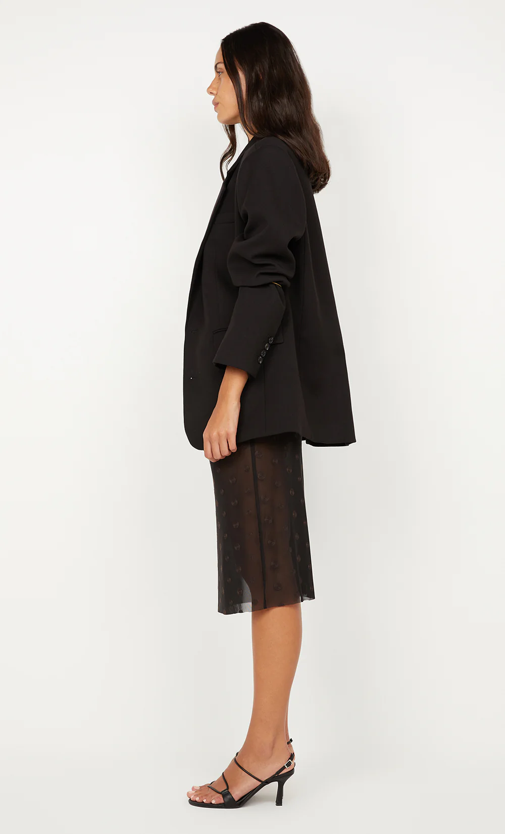 KARLA MIDI SKIRT - BLACK/CHOC SPOT - Image 6
