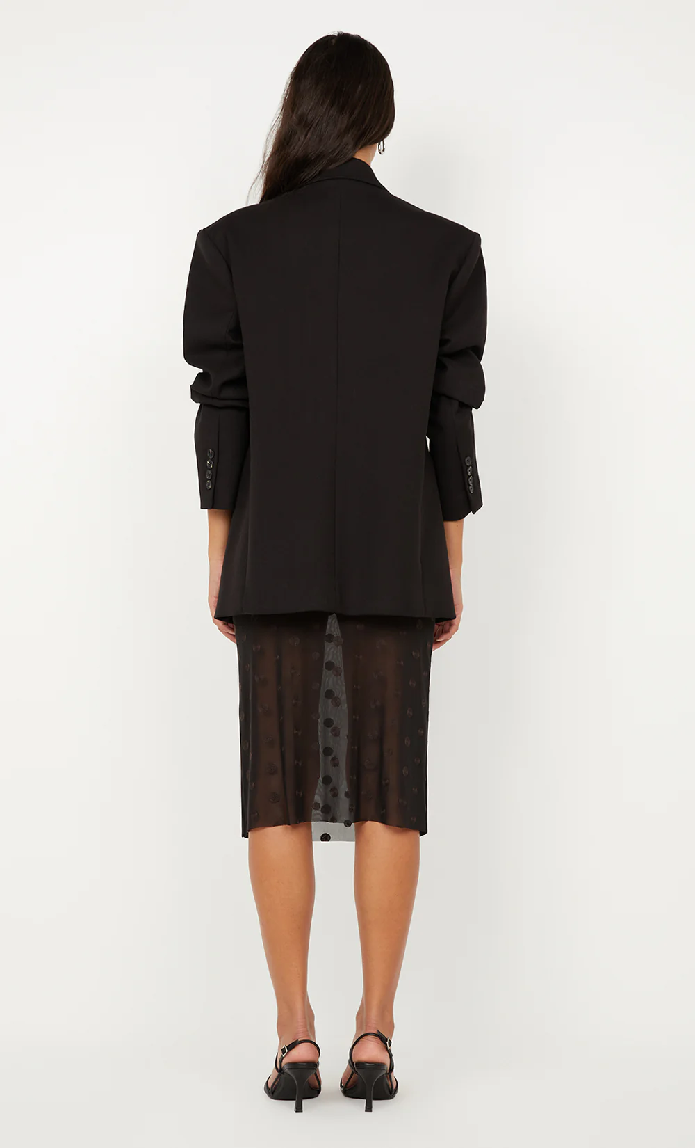 KARLA MIDI SKIRT - BLACK/CHOC SPOT - Image 7