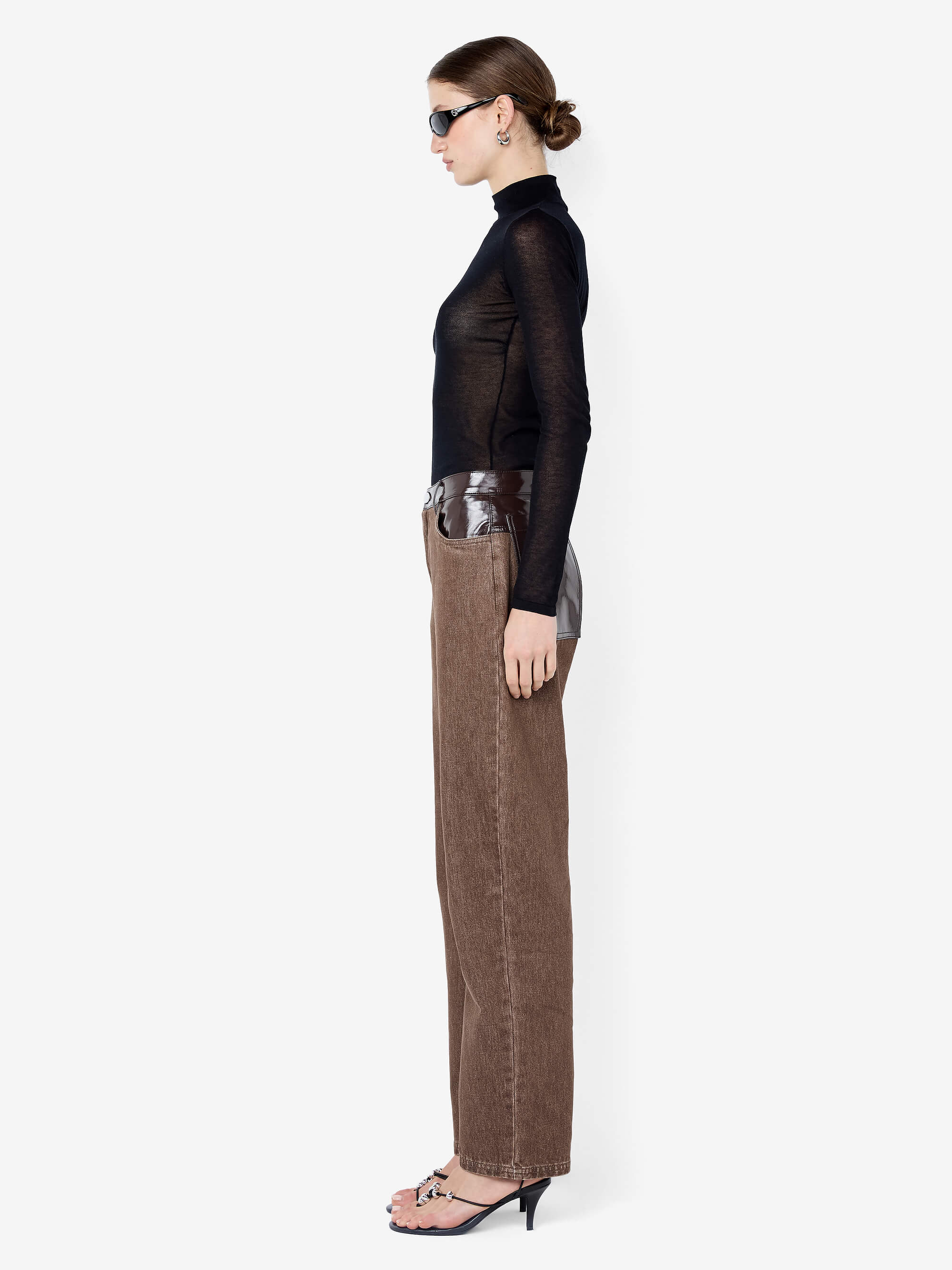 KINLEY CONTRAST JEAN - CHOCOLATE - Image 3
