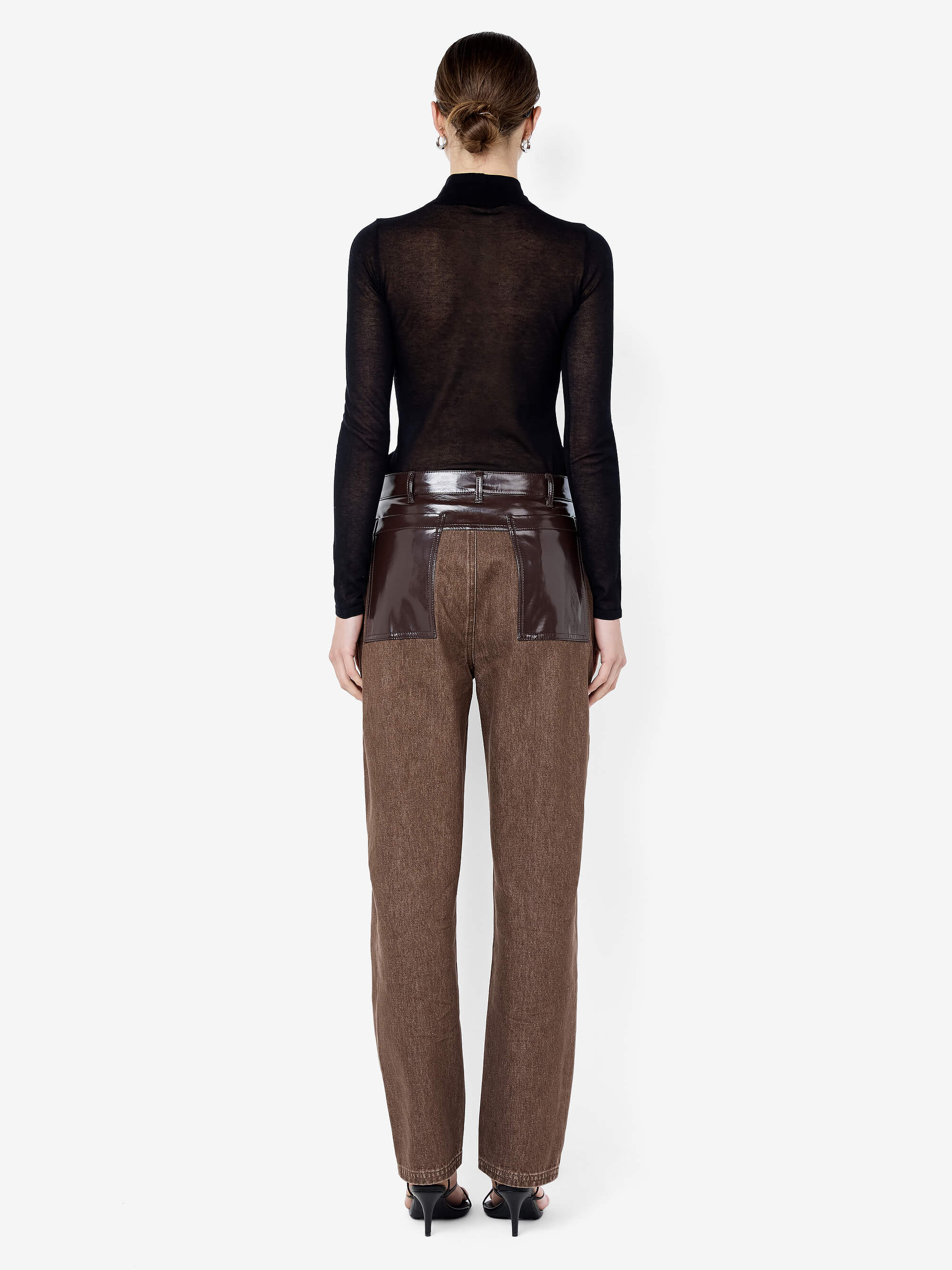 KINLEY CONTRAST JEAN - CHOCOLATE - Image 4