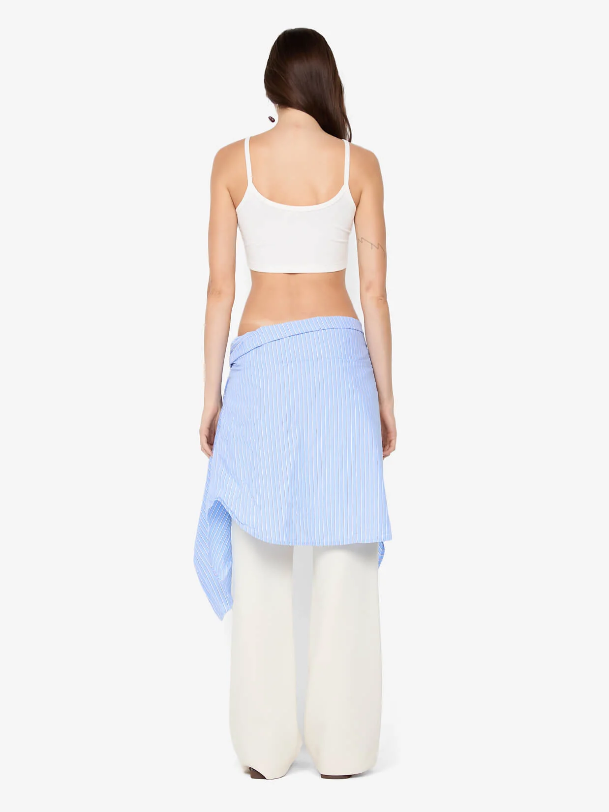 KODY CROPPED RIB TANK - IVORY - Image 3