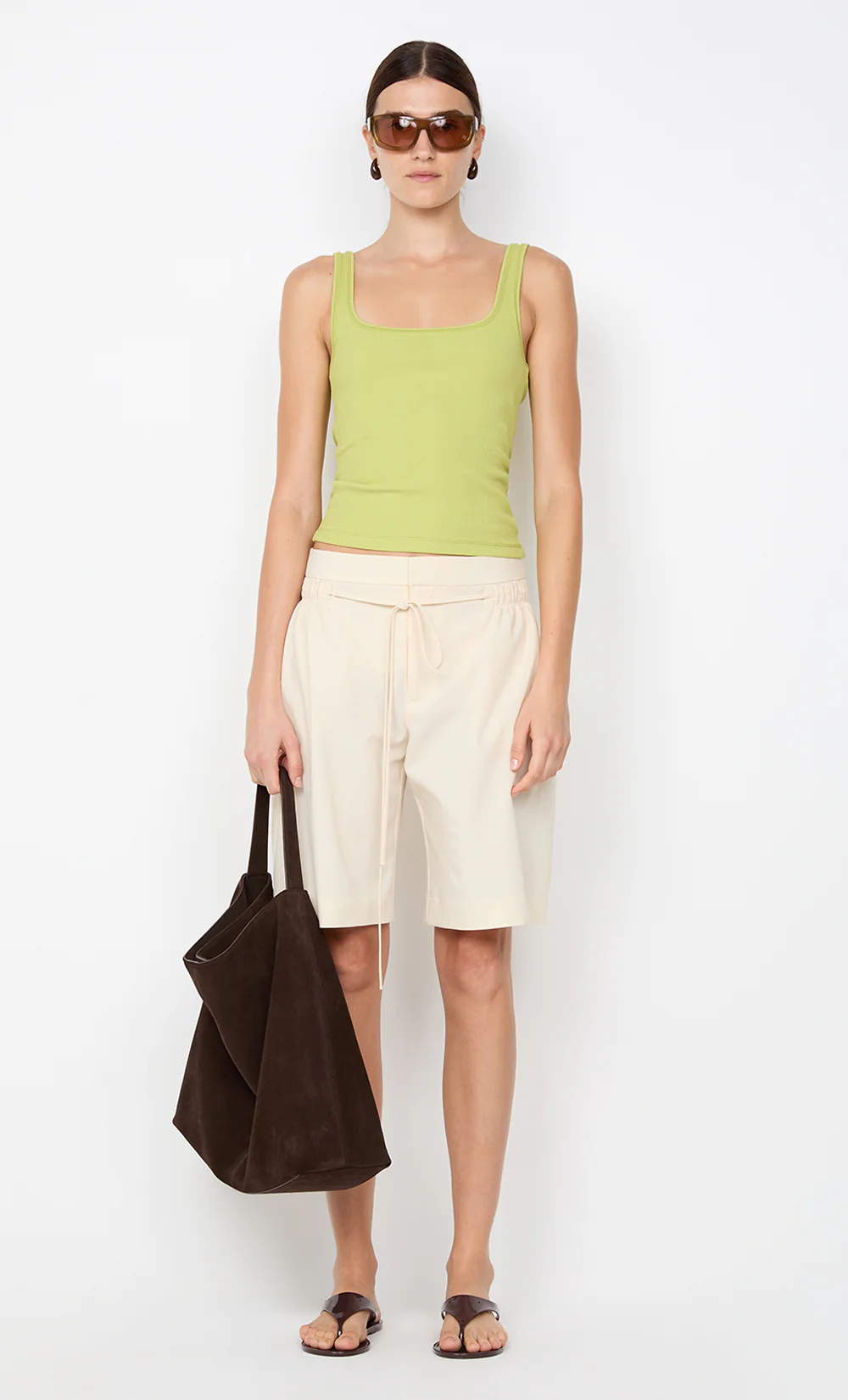 LANA SQUARE NECK TANK - LIME - Image 3