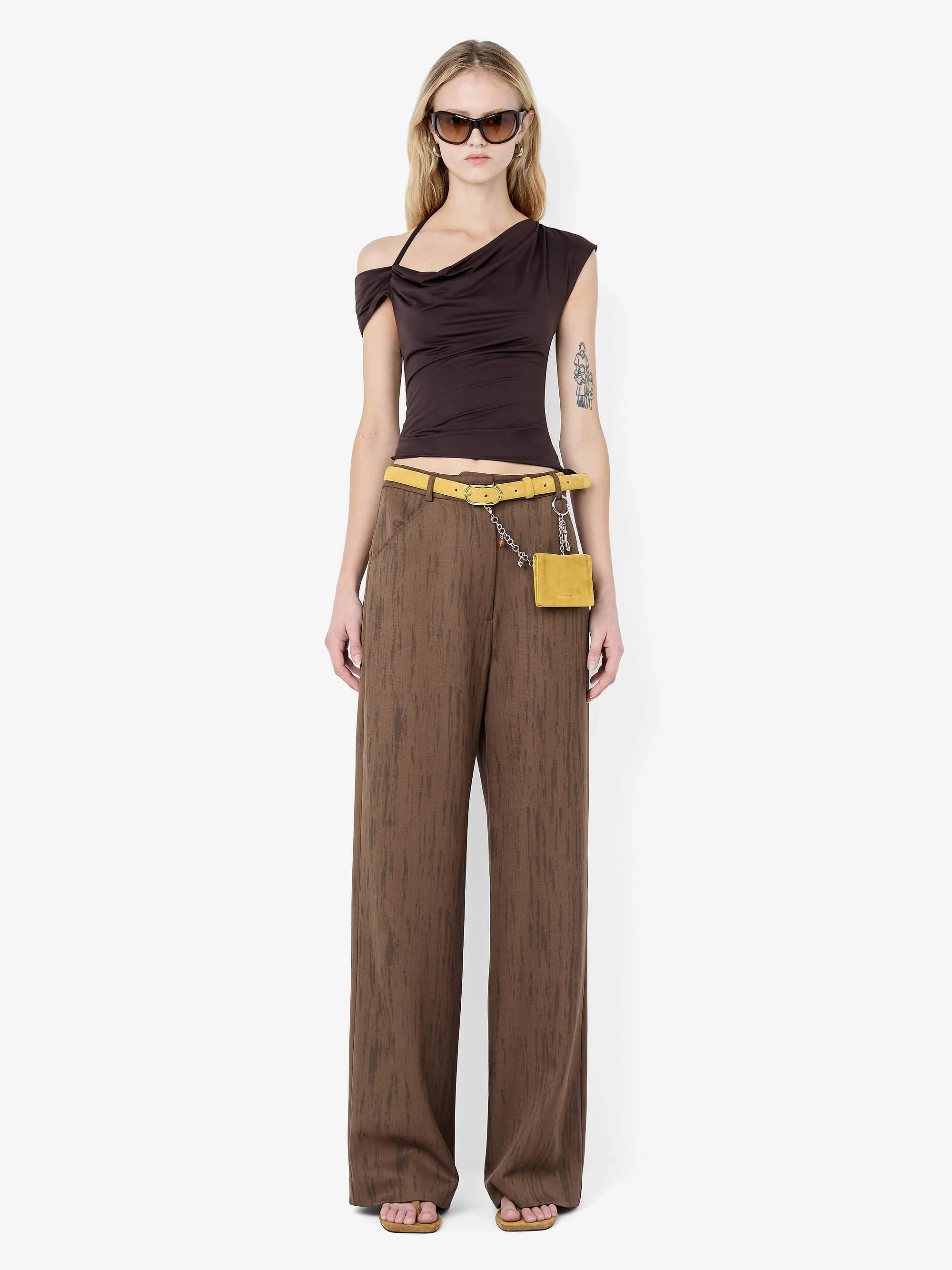 MIRABELLE ASYM TOP - DARK CHOCOLATE