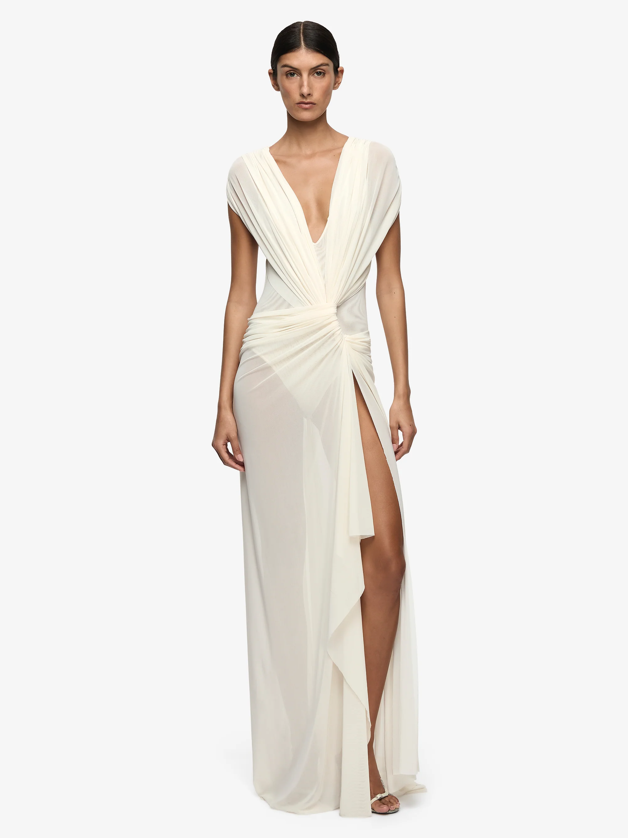 LEIA DRAPE GOWN - BUTTERCREAM - Image 3