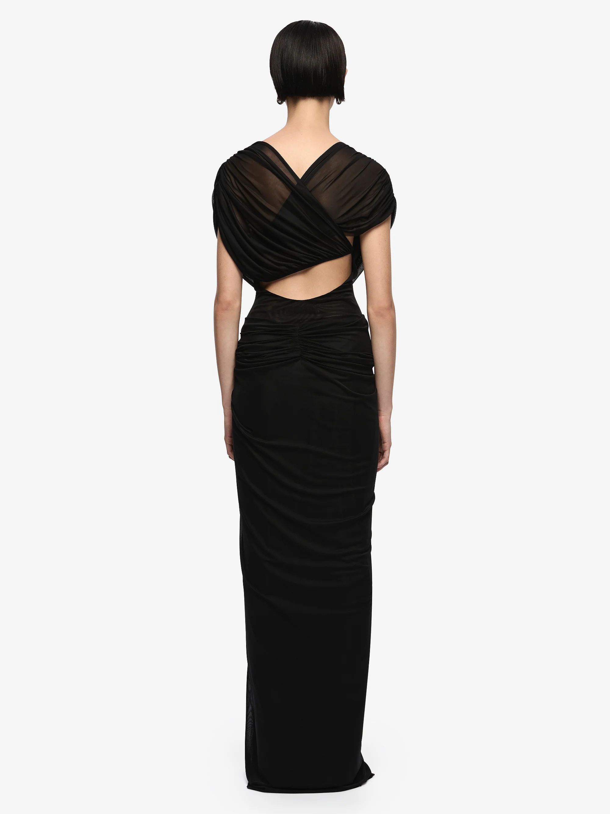 LEIA DRAPE MAXI DRESS - BLACK - Image 6