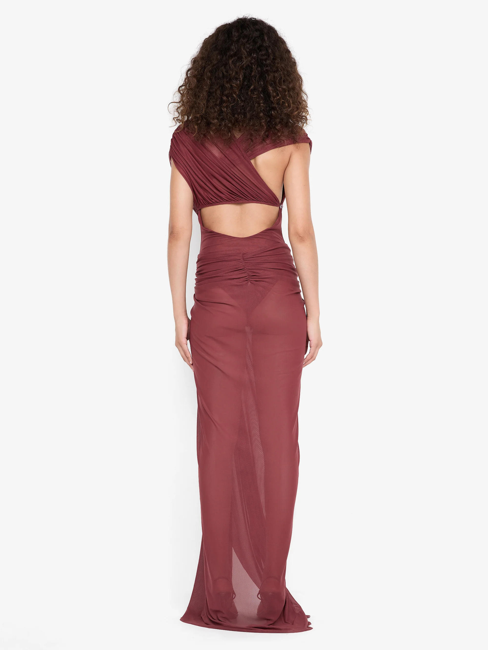 LEIA DRAPE MAXI DRESS - RUST - Image 5