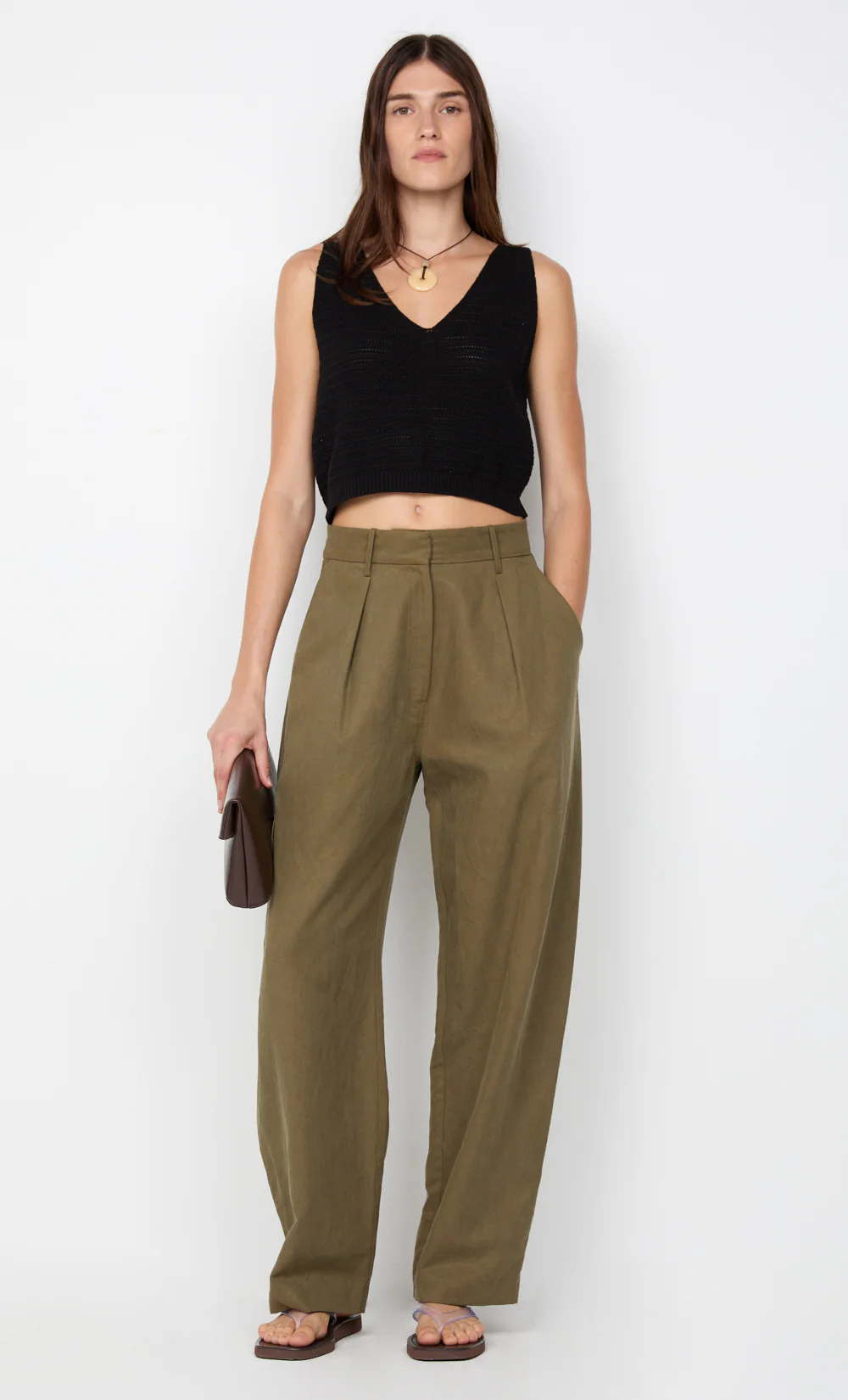 LEONA POCKET PANT - OLIVE