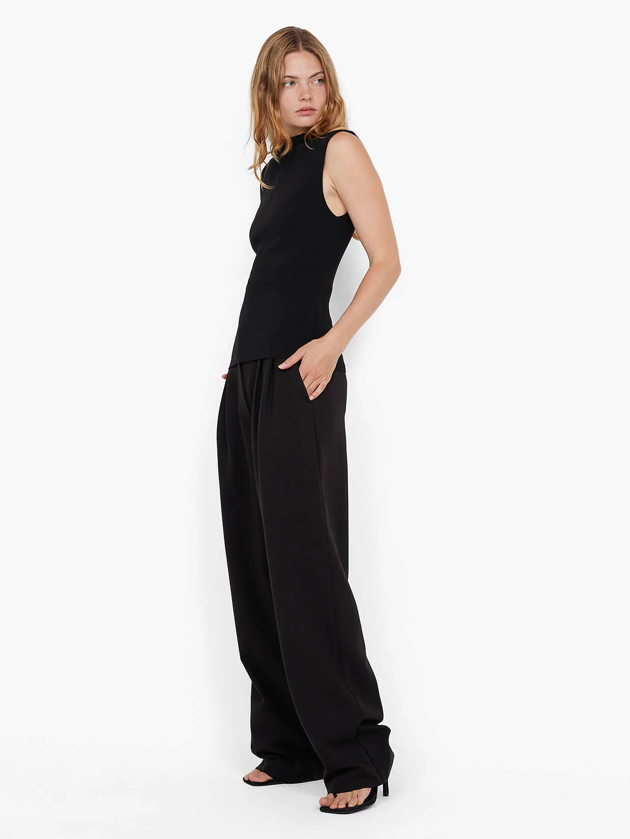 LEORA PEPLUM TOP - BLACK - Image 2