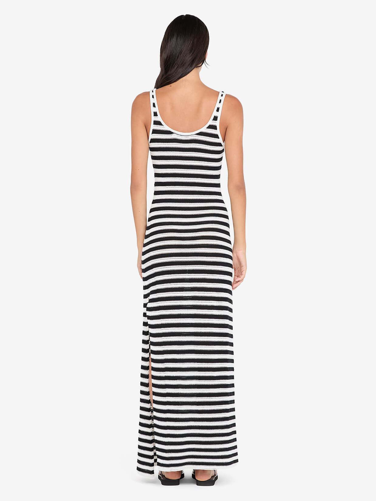 LEXI TANK MAXI DRESS - BLACK/WHITE STRIPE - Image 3