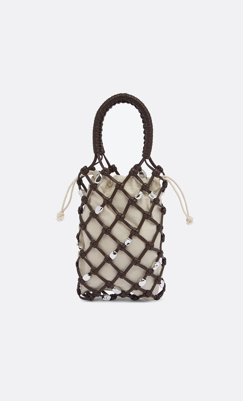 LUNA BEADED BAG - CHOC/SILVER - Image 4