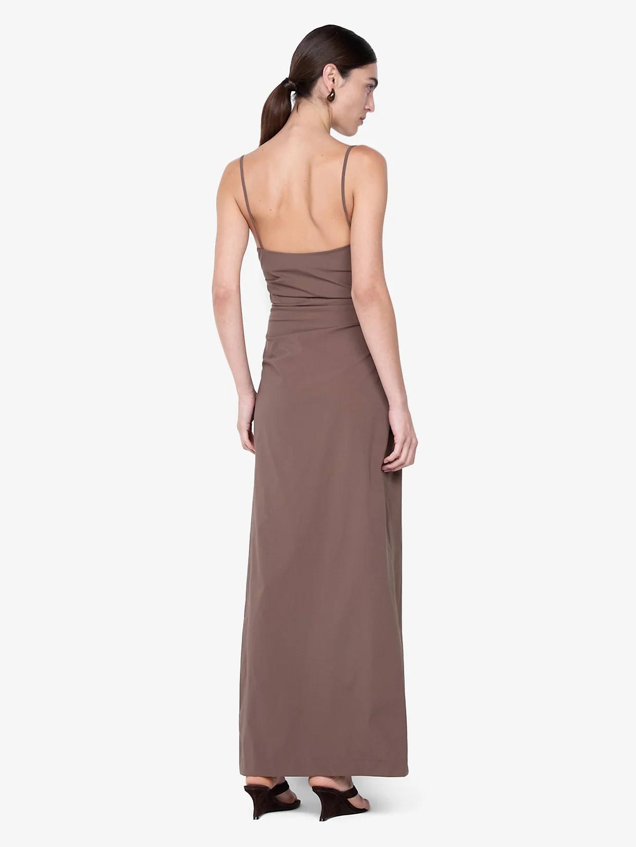 LYANA COWL NECK MAXI DRESS - MILK CHOCOLATE - Image 3