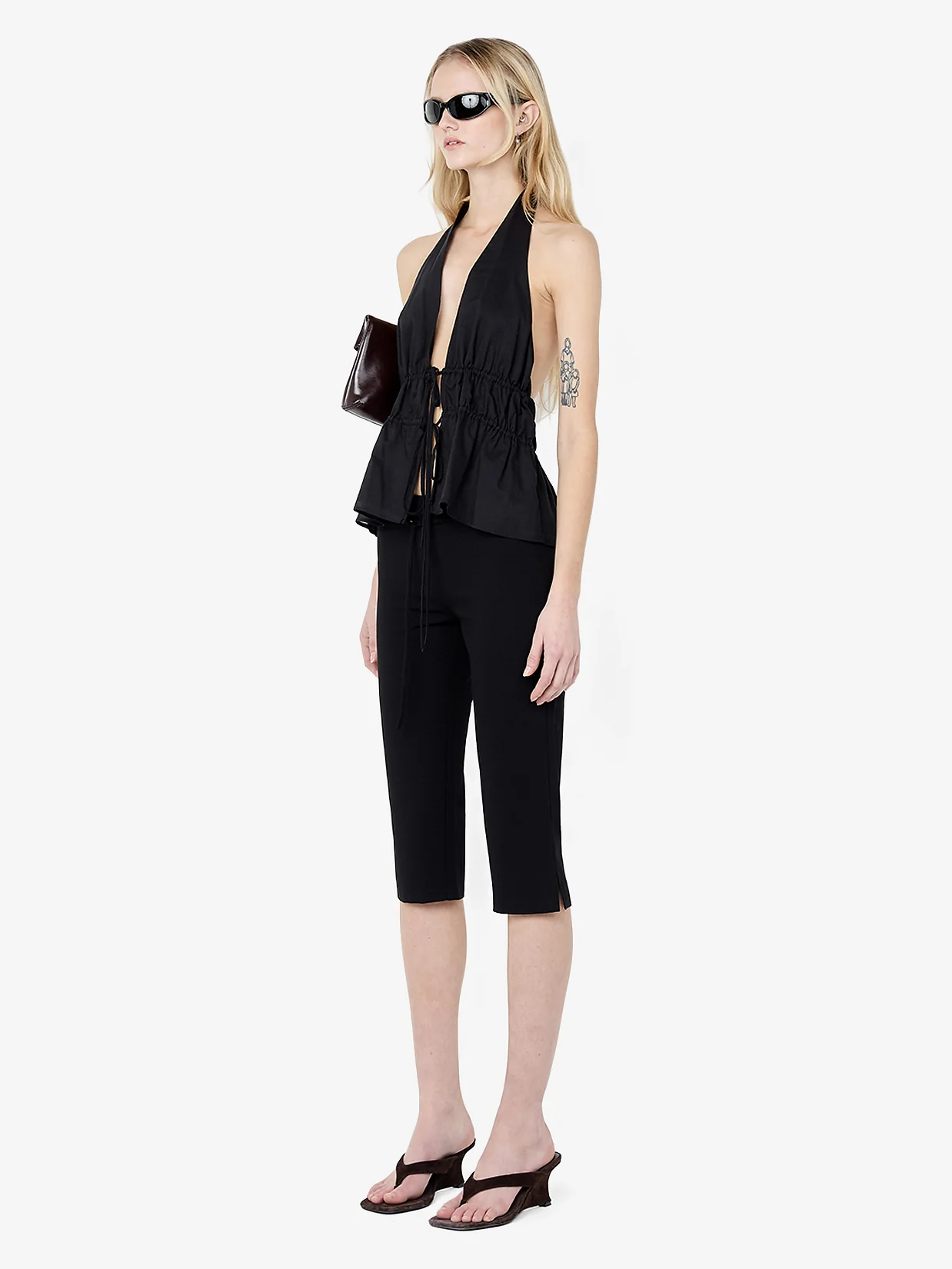 LYNNA HALTER TOP - BLACK - Image 3