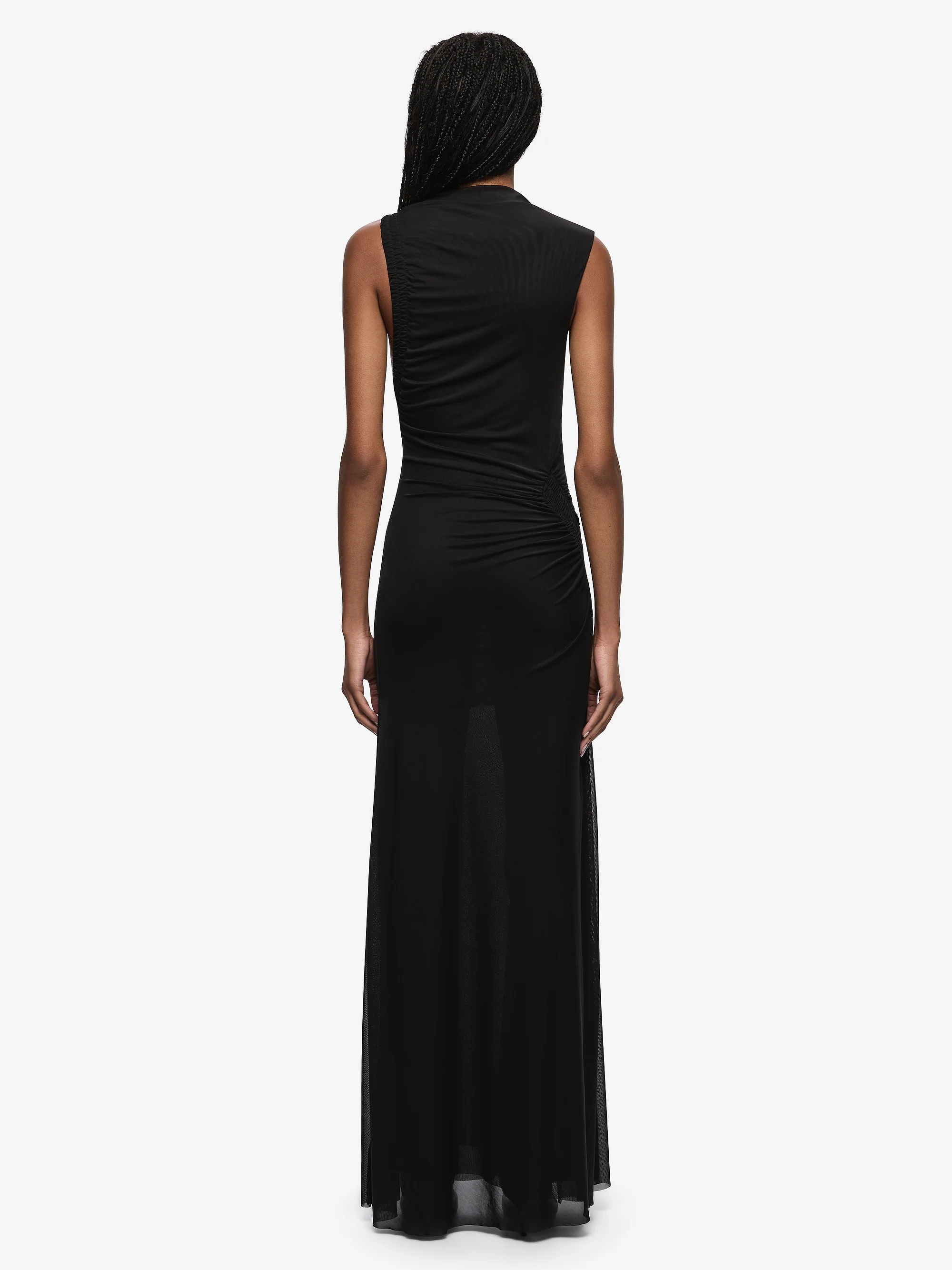 MARABOU MAXI DRESS - BLACK - Image 4