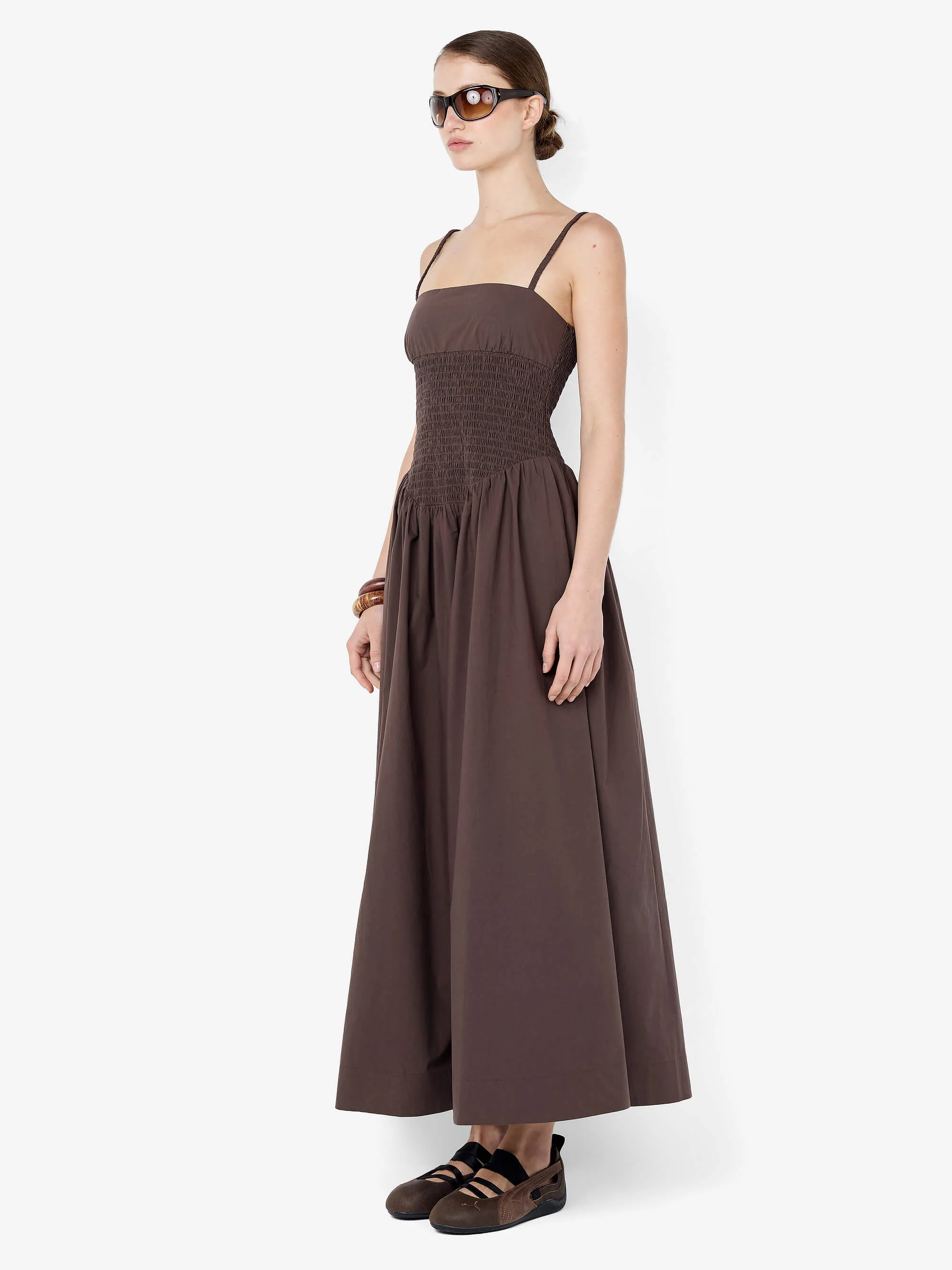 MARCELINE MAXI DRESS - DARK CHOCOLATE - Image 4