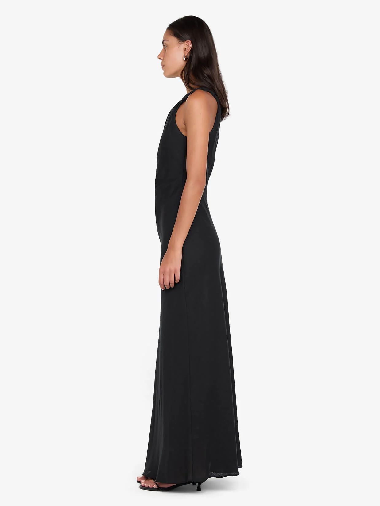 MELANIE ASYM MAXI DRESS - BLACK - Image 2