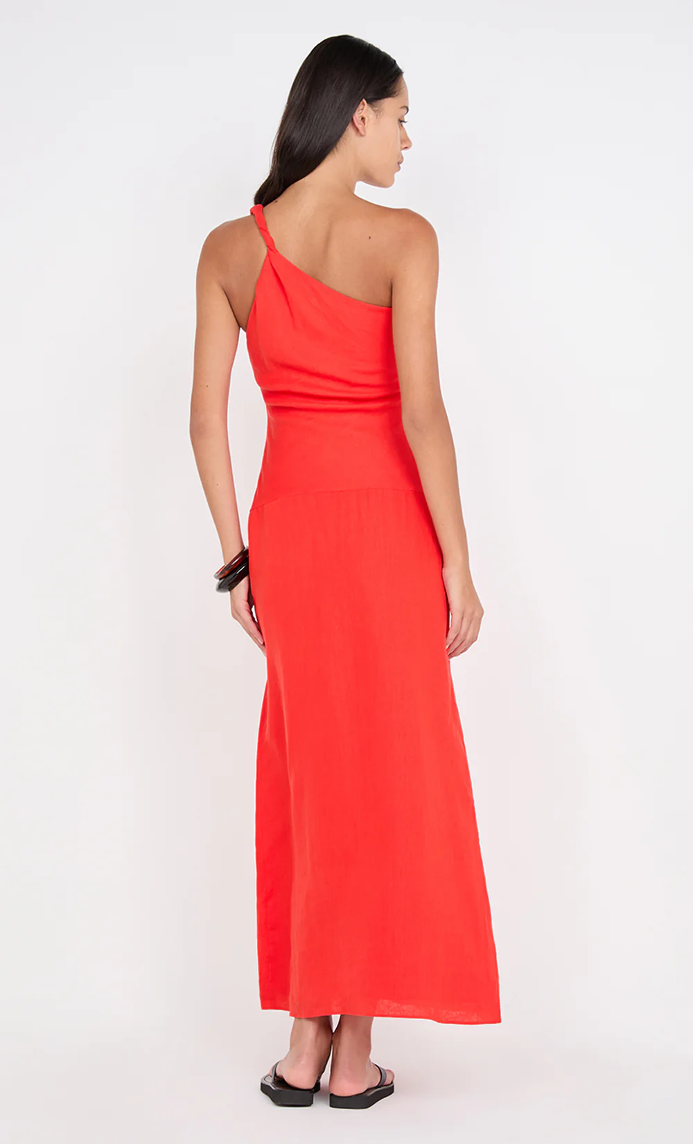 MELANIE ASYM MAXI DRESS - FIRE RED - Image 4