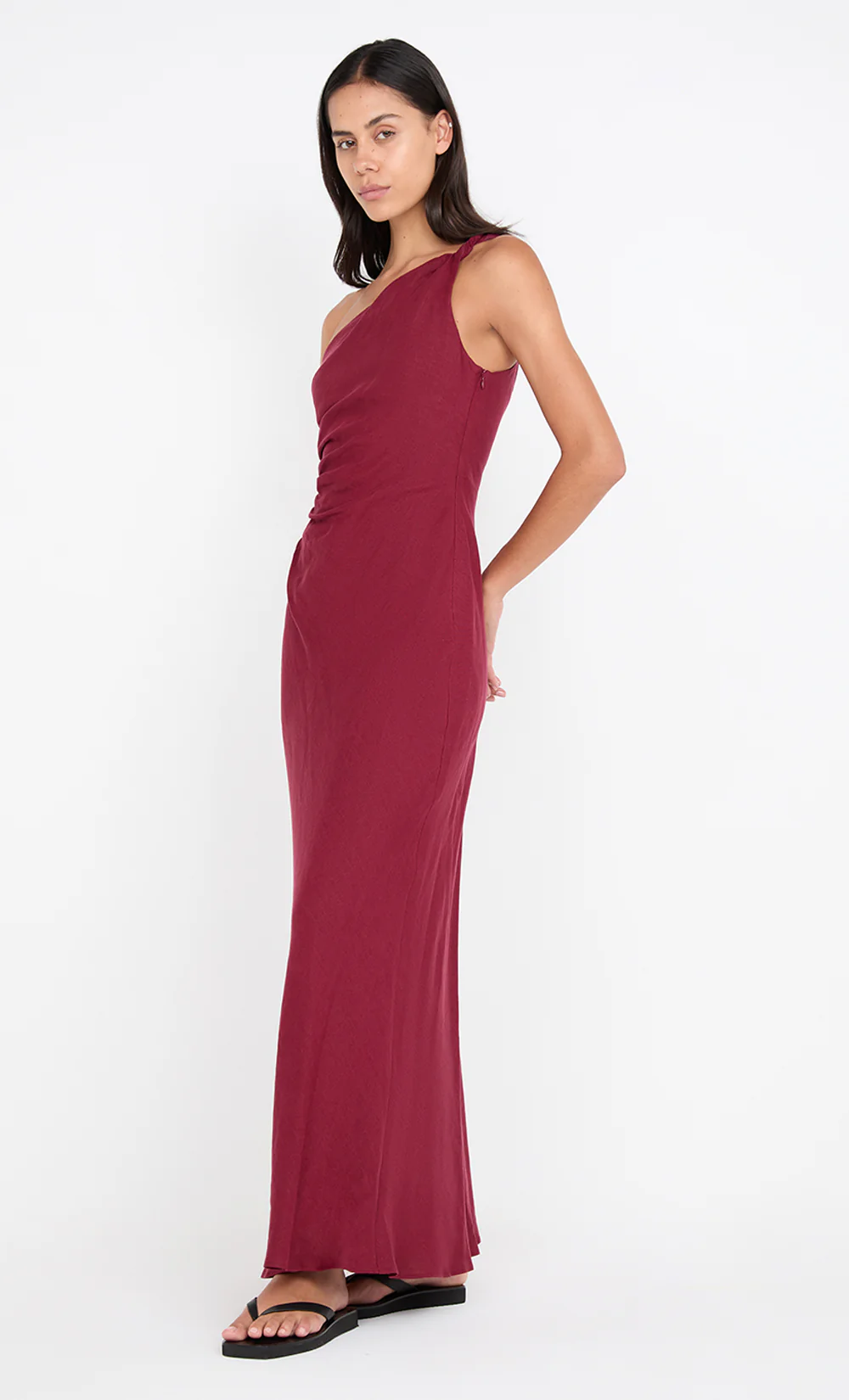 MELANIE ASYM MAXI DRESS - PLUM - Image 2