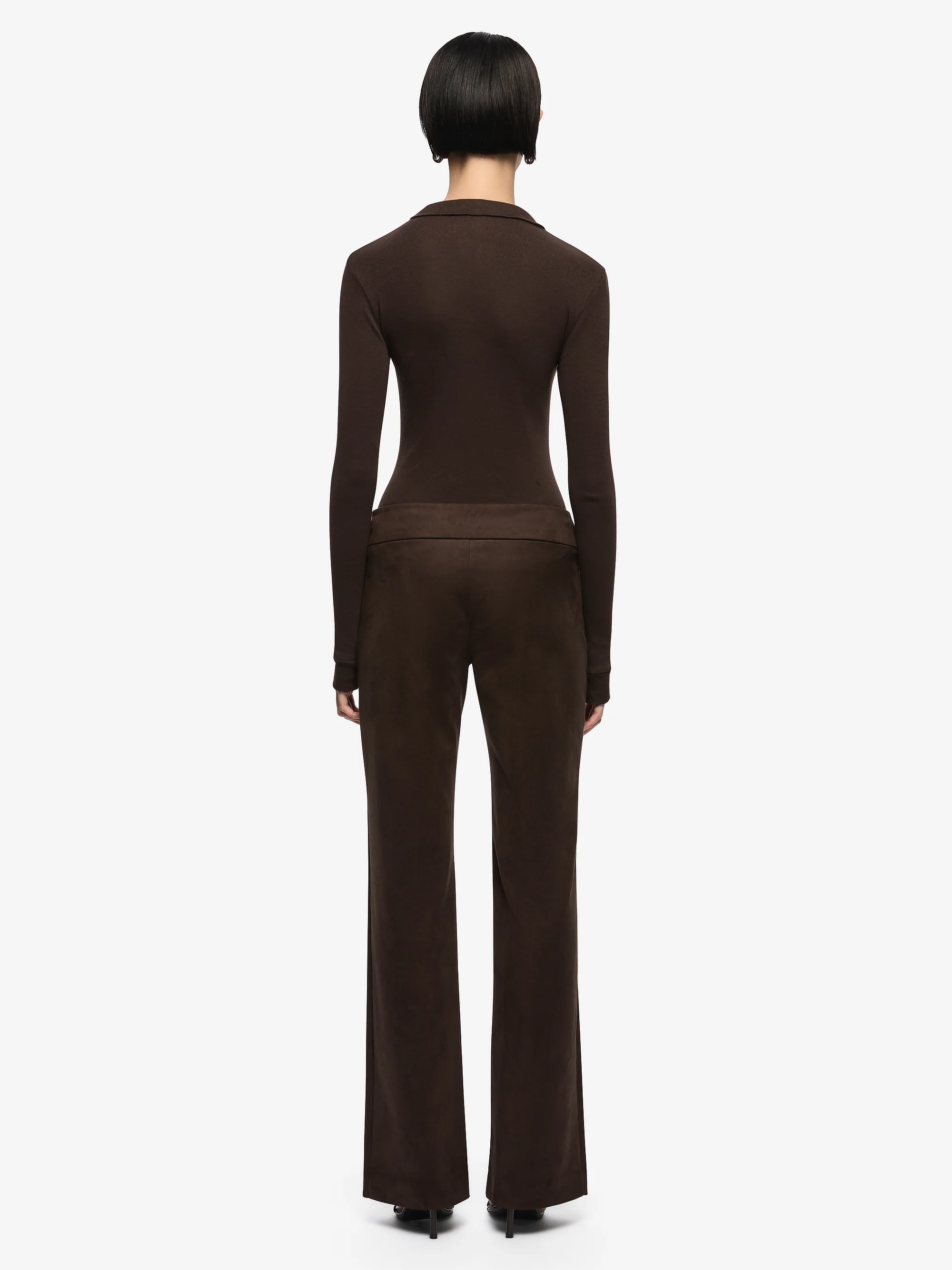 MONETA LONG SLEEVE TOP - DARK CHOCOLATE - Image 5