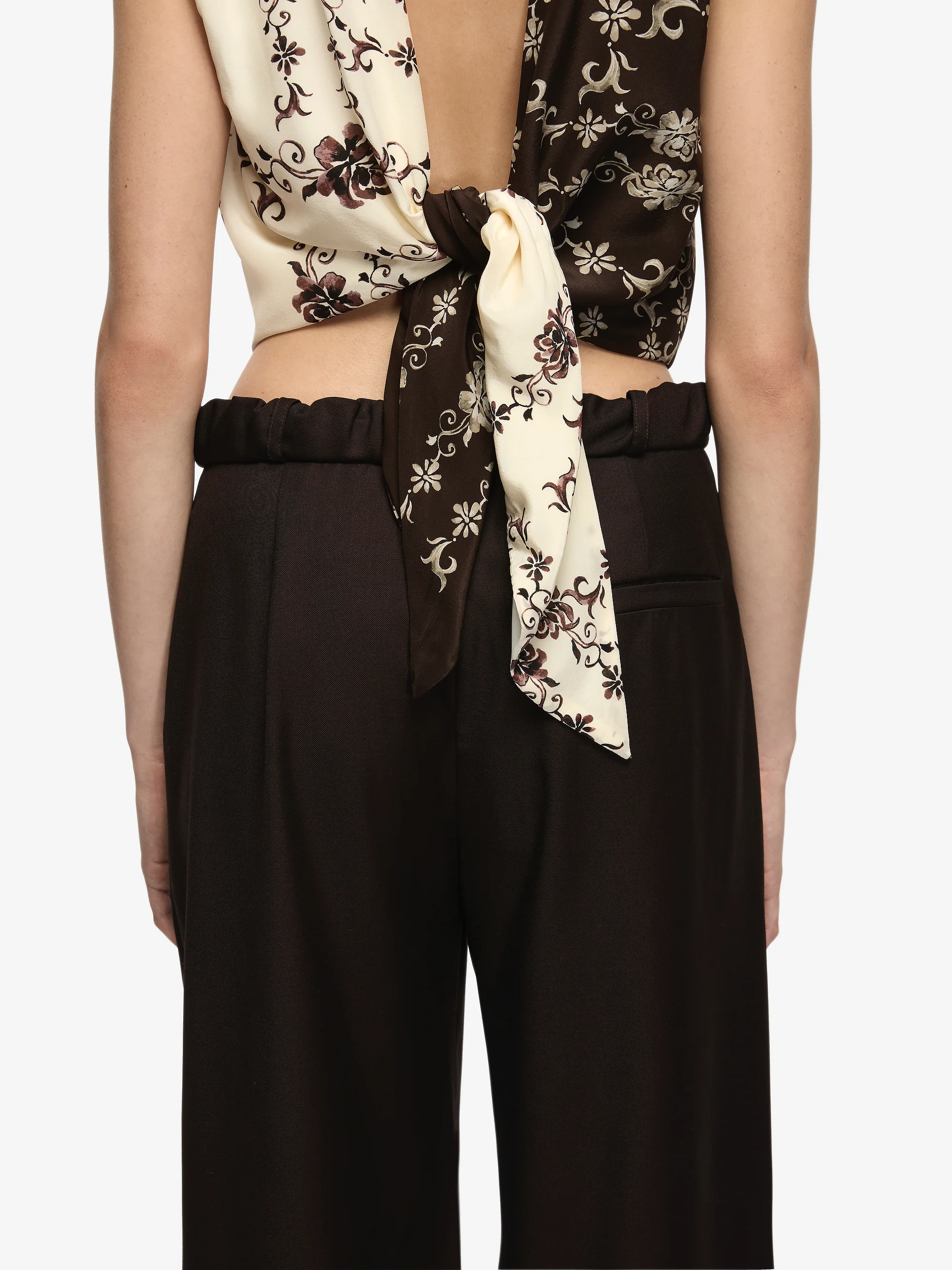 MYAH TOP - GEO VINE FLORAL CHOC/CREAM - Image 3