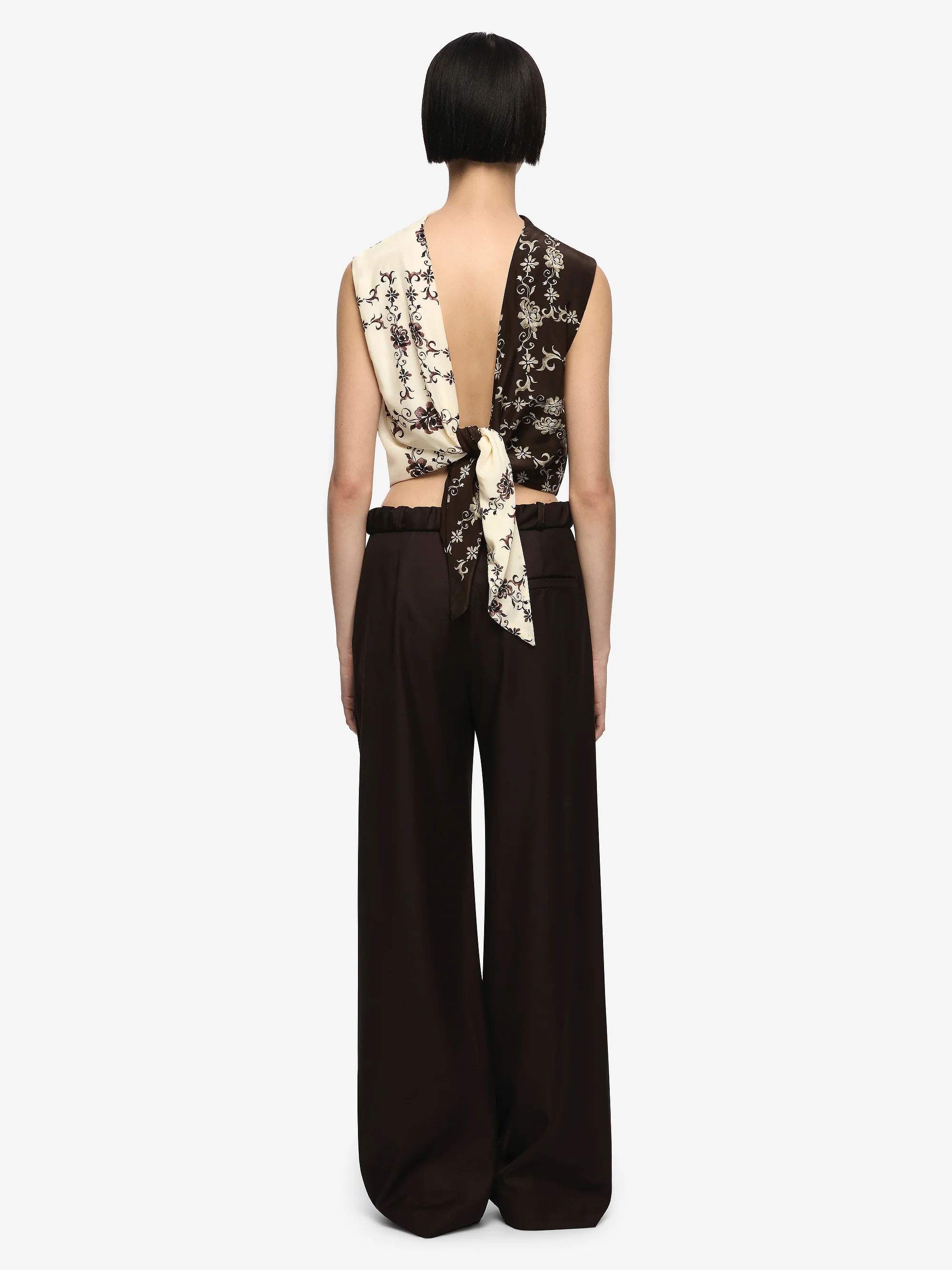 MYAH TOP - GEO VINE FLORAL CHOC/CREAM - Image 5