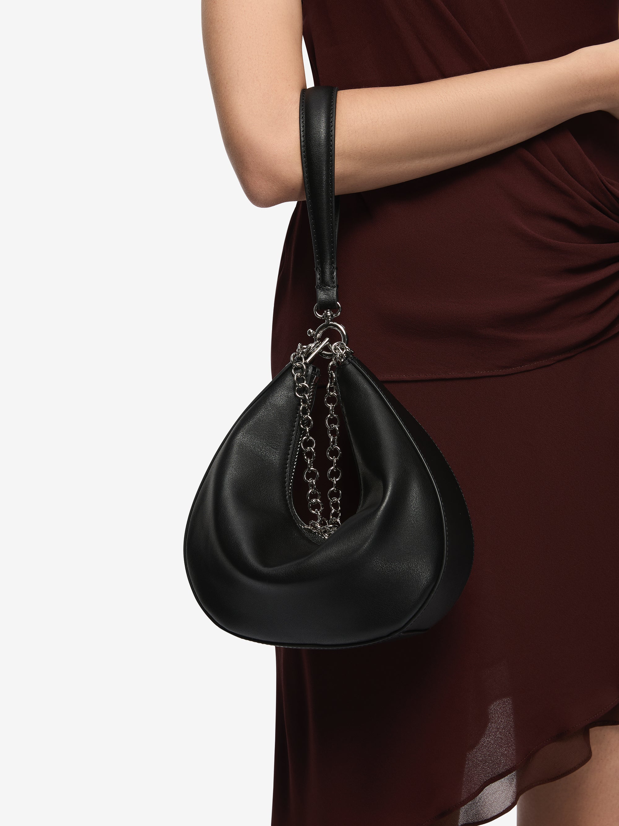 MYRA PETIT SAC BAG - BLACK LEATHER/SILVER - Image 2