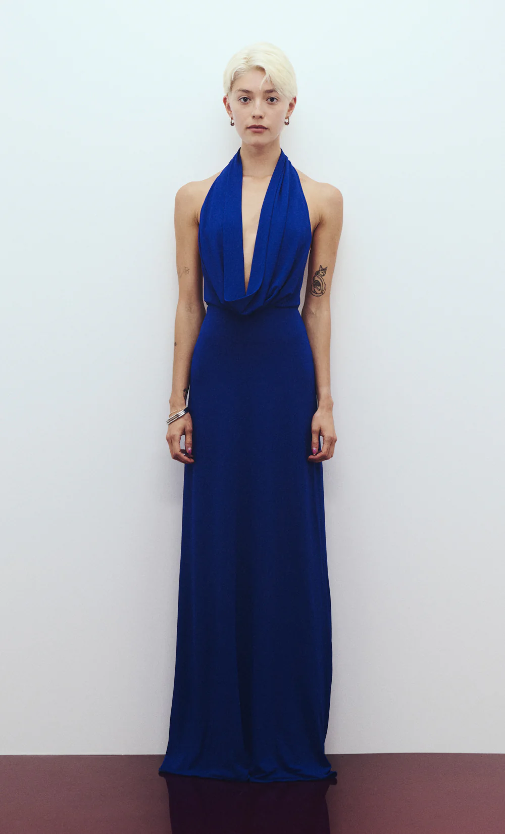 NESSIE COWL NECK MAXI DRESS - ULTRAMARINE BLUE - Image 2