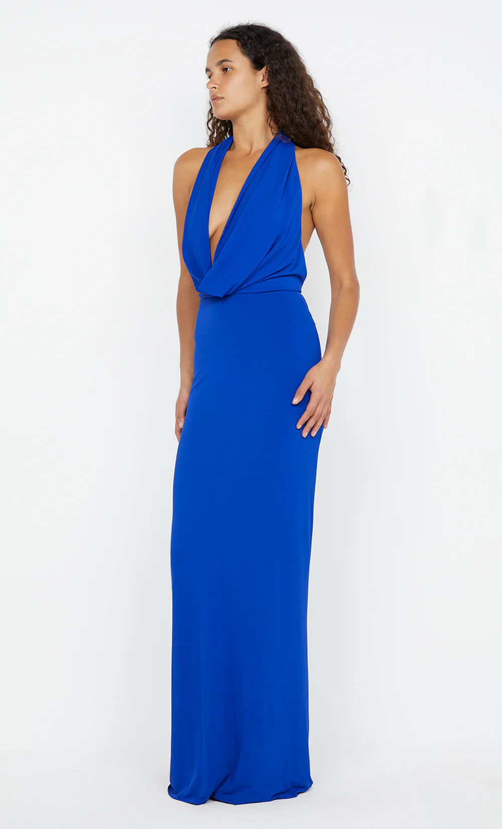 NESSIE COWL NECK MAXI DRESS - ULTRAMARINE BLUE - Image 4