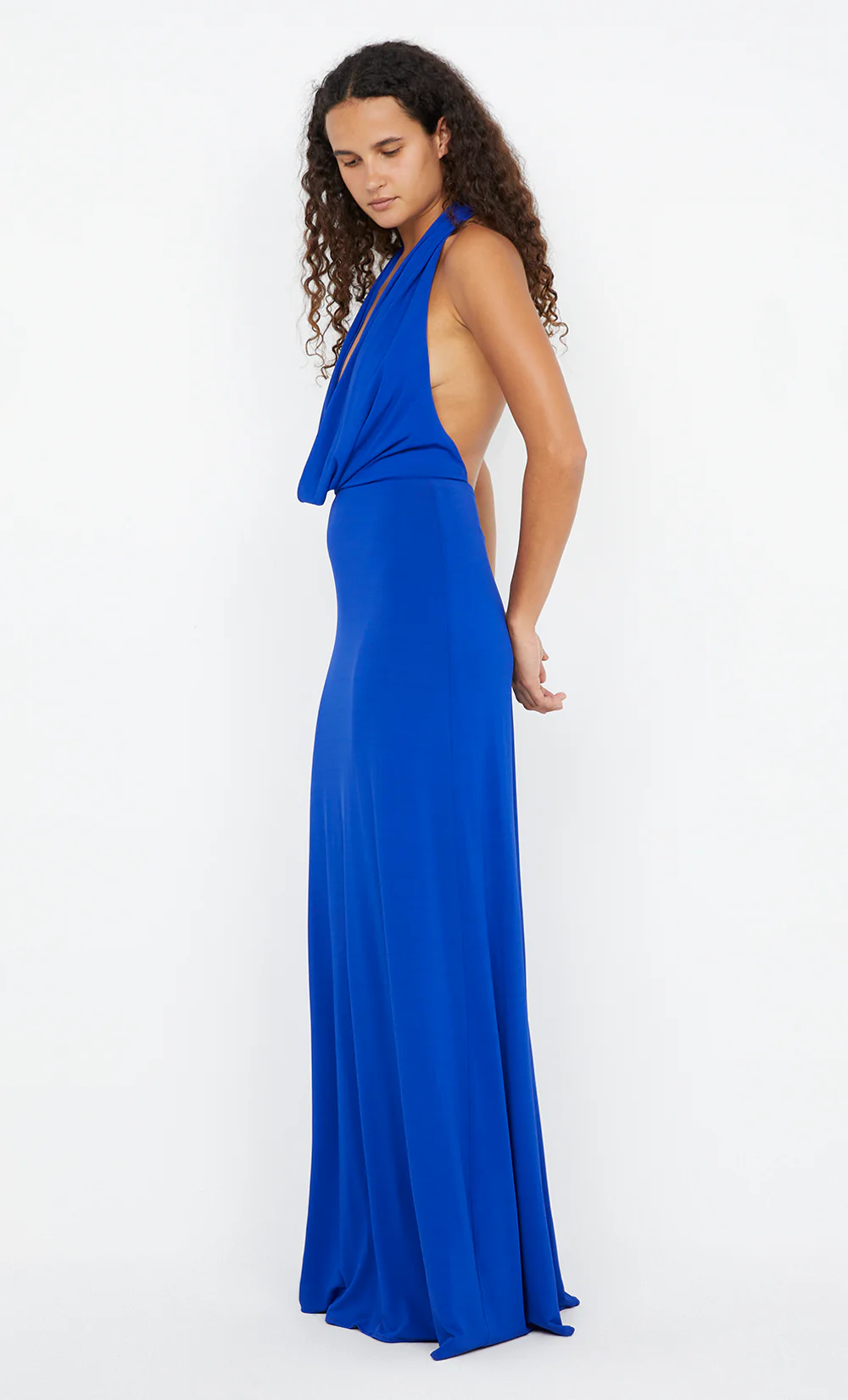 NESSIE COWL NECK MAXI DRESS - ULTRAMARINE BLUE - Image 5