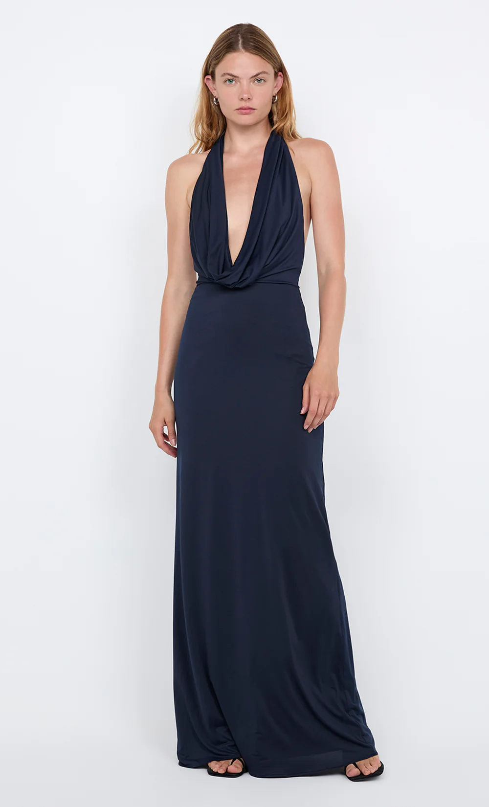 NESSIE COWL NECK MAXI DRESS - INK