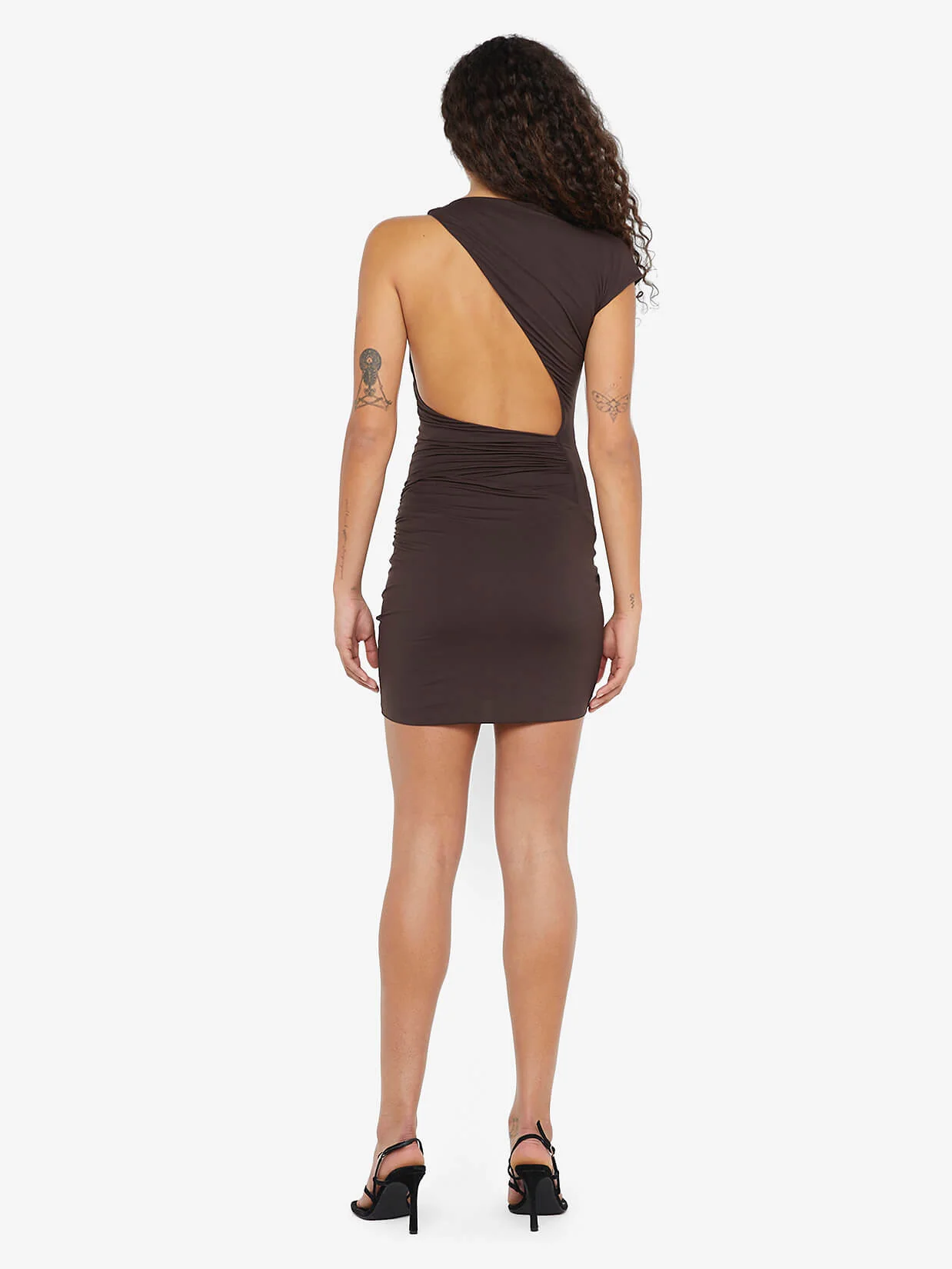 NESSIE MINI DRESS - DARK CHOCOLATE - Image 3
