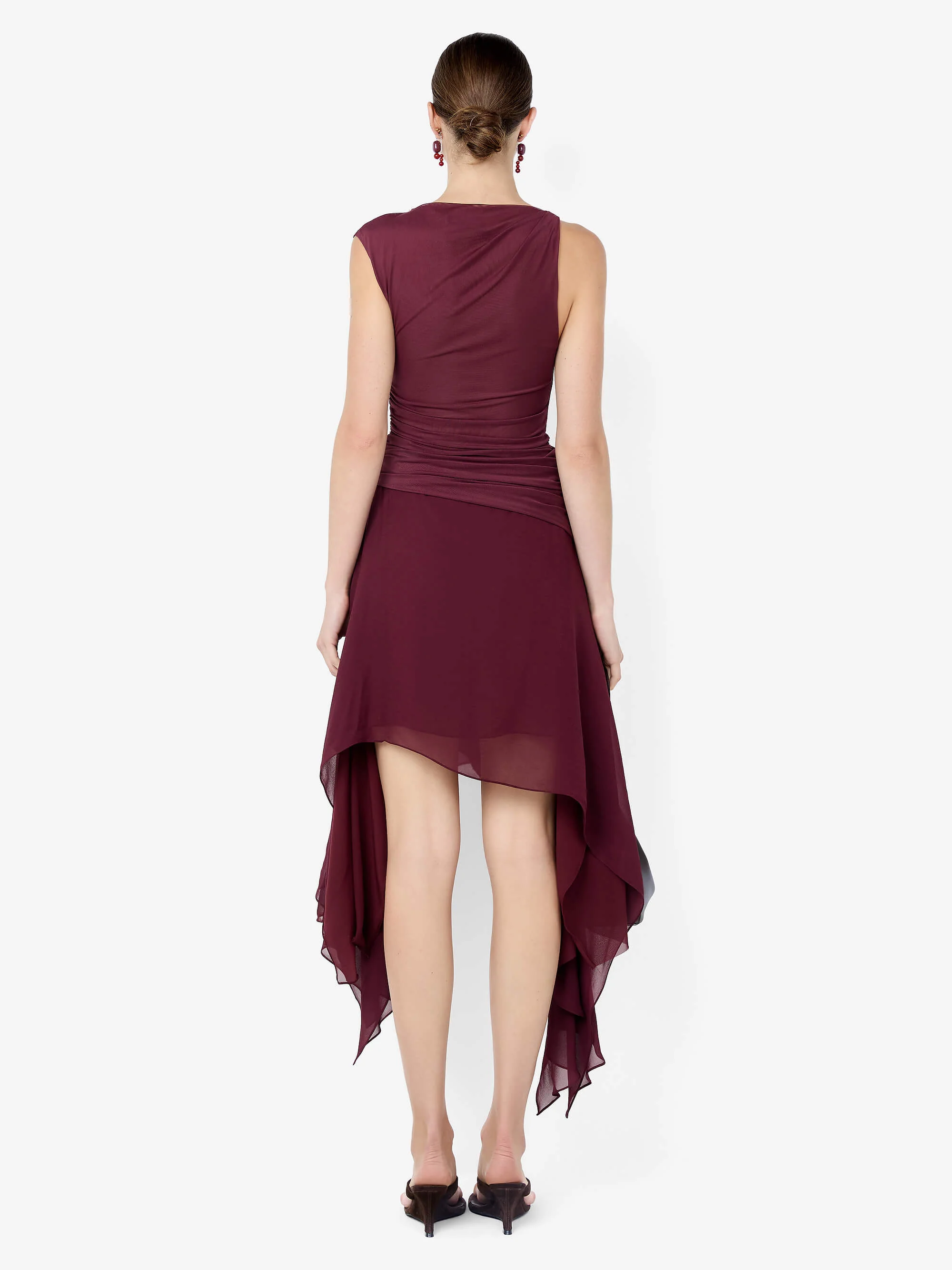 NICO ASYM MIDI DRESS - BLACKBERRY - Image 3