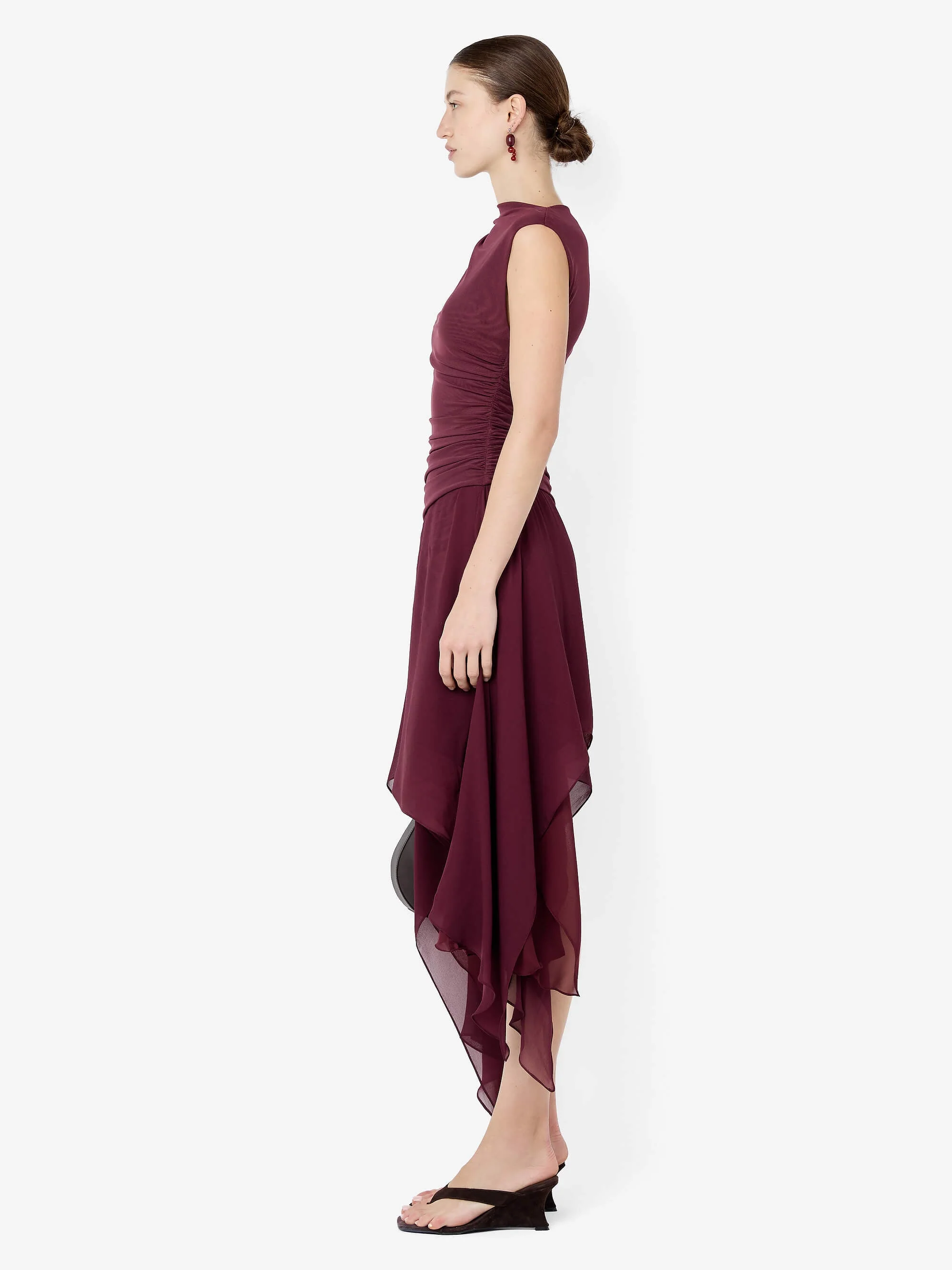 NICO ASYM MIDI DRESS - BLACKBERRY - Image 4