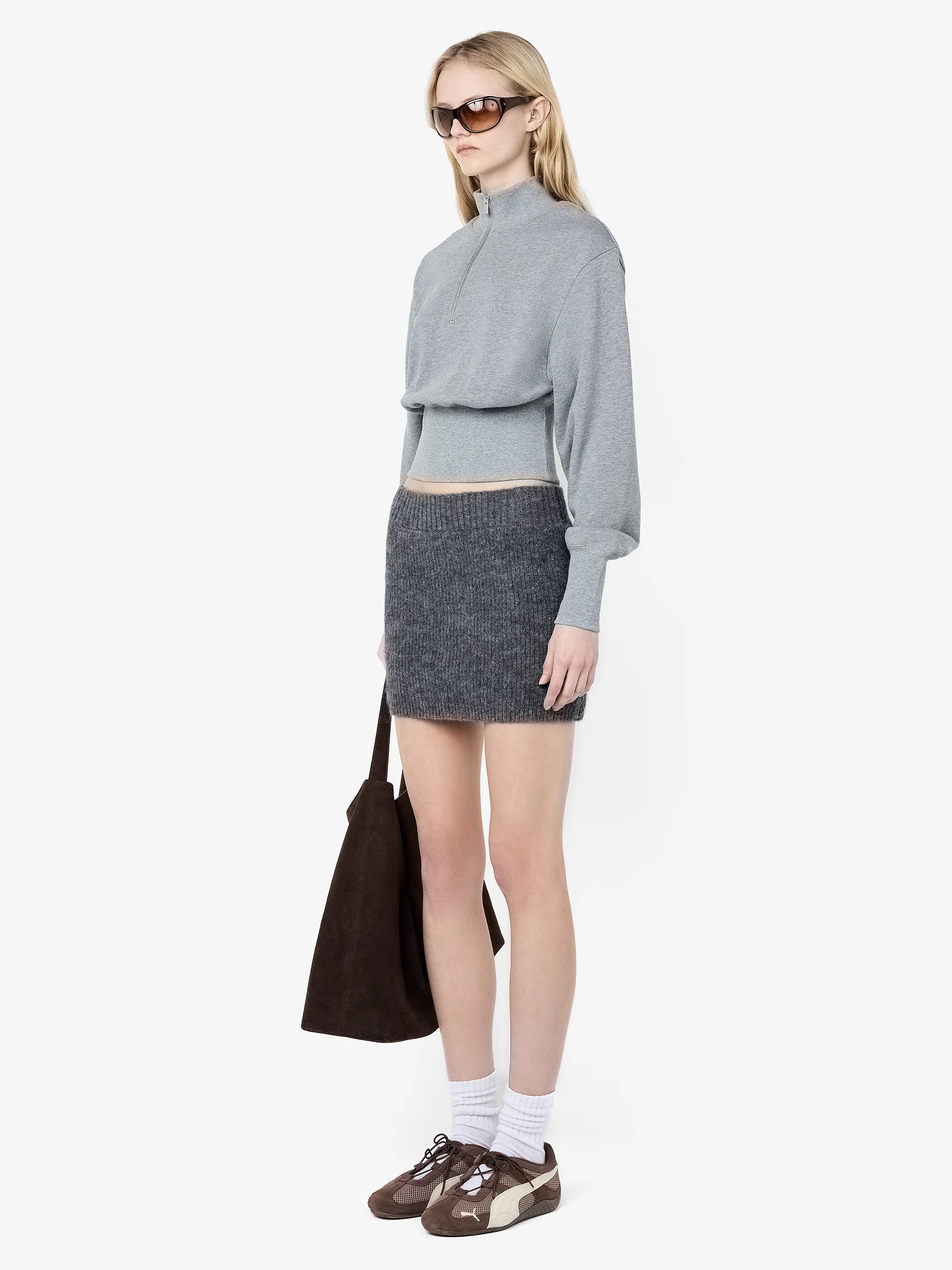 NOE MINI SKIRT - CHARCOAL - Image 2