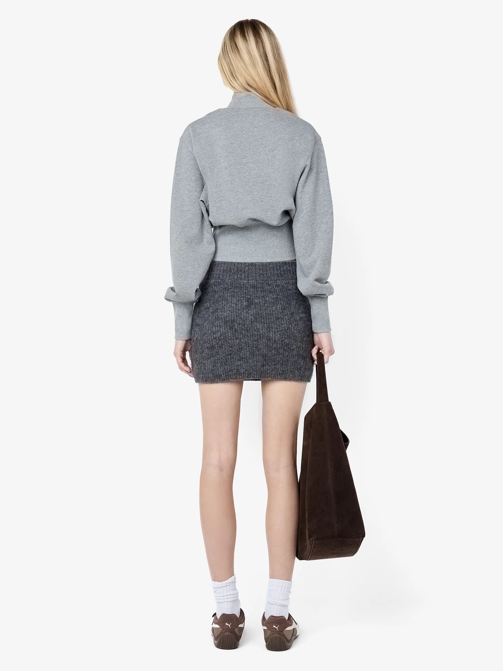 NOE MINI SKIRT - CHARCOAL - Image 4