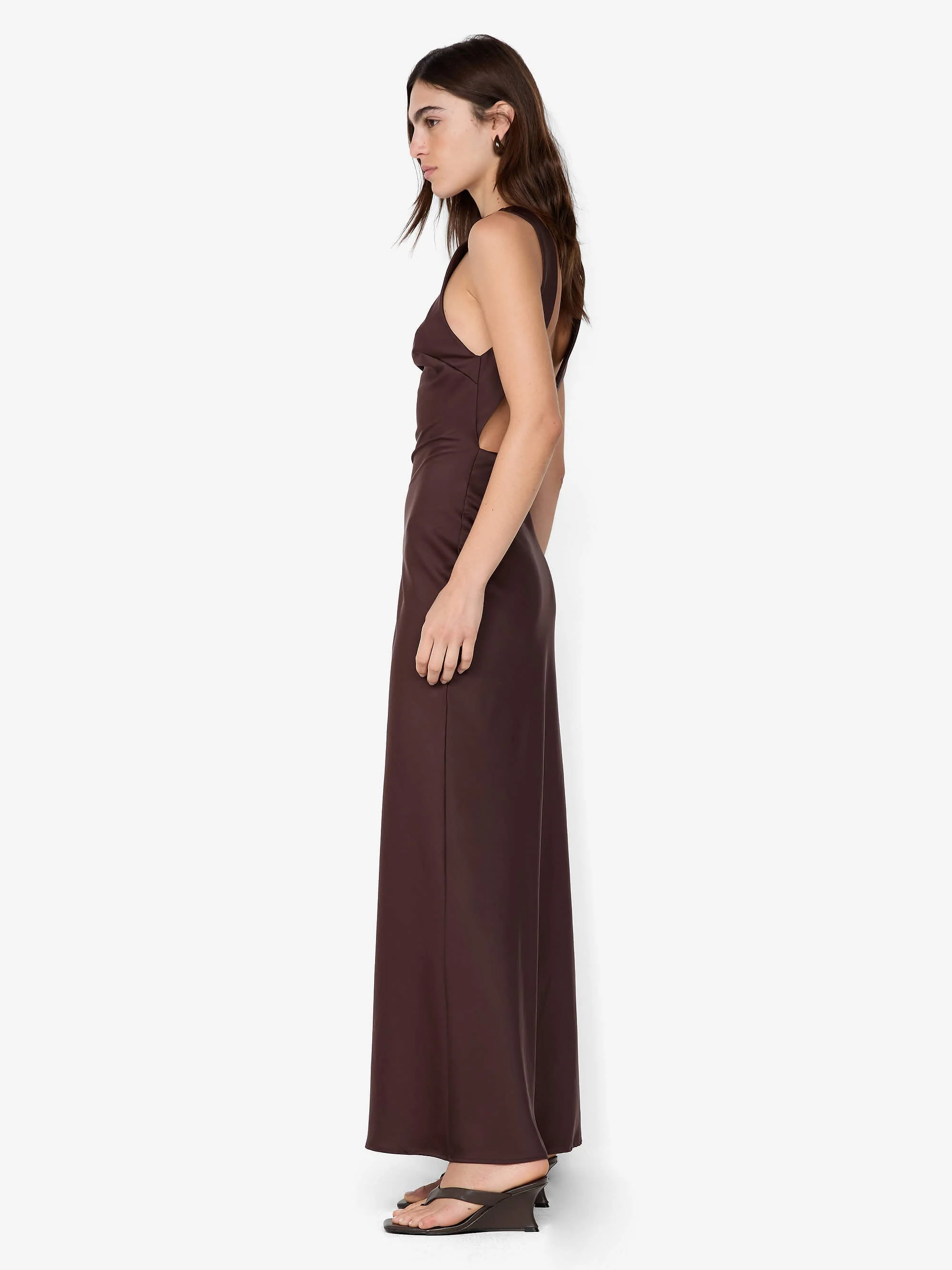 NYSSA MAXI DRESS - DARK CHOCOLATE - Image 3