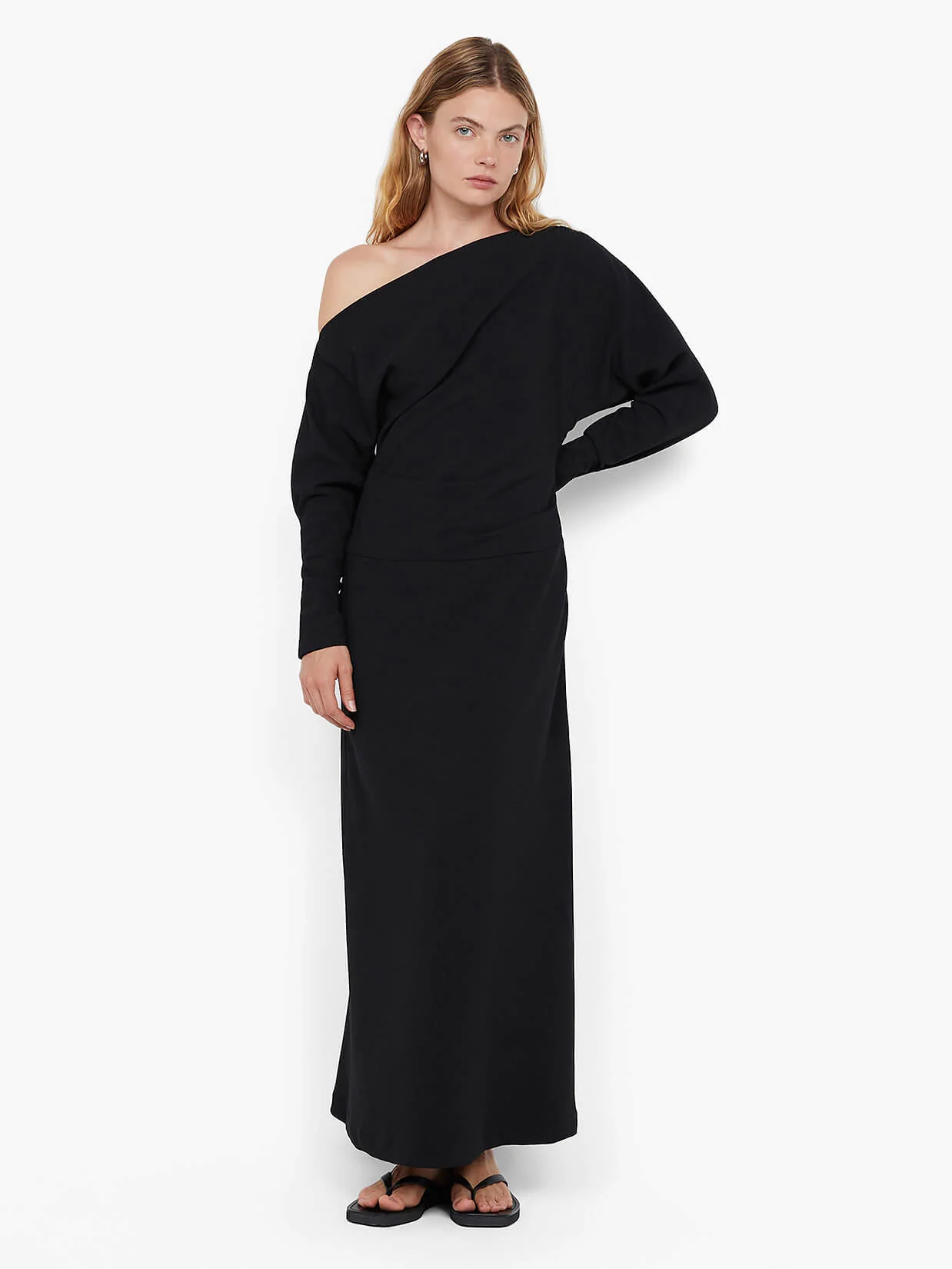 OTTIE ASYM MAXI DRESS - BLACK