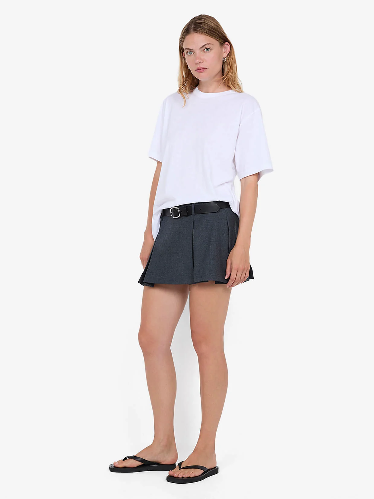 PERL MINI SKIRT - CHARCOAL - Image 2